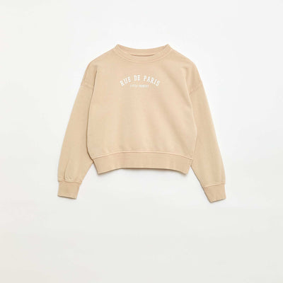 Campus-Style Sweatshirt BEIGE