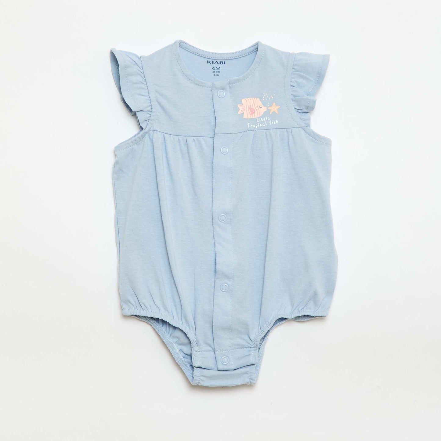 2-Pack Lightweight Sleepsuits with Ruffled Armholes BEIGE