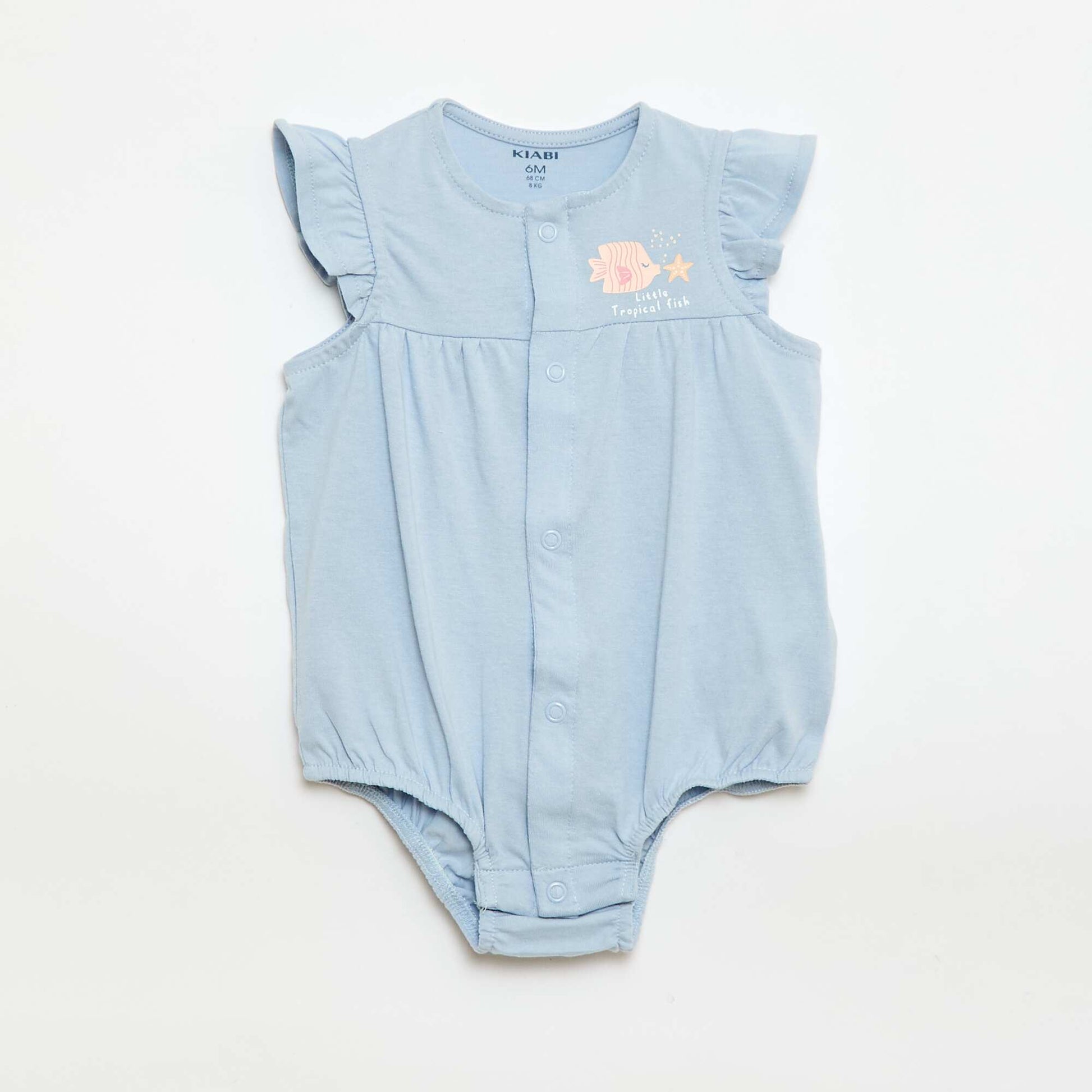 2-Pack Lightweight Sleepsuits with Ruffled Armholes BEIGE