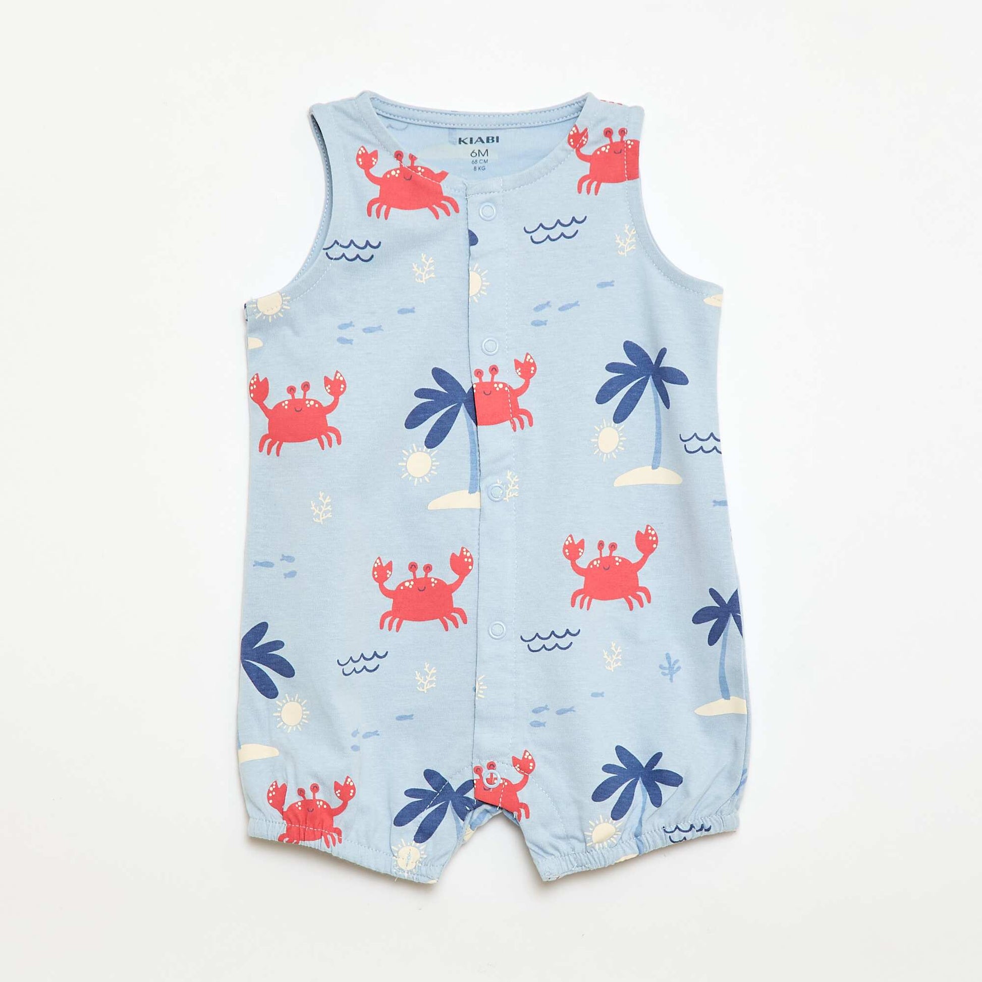 2-Pack Lightweight Sleepsuits with Snap Fastening BLUE