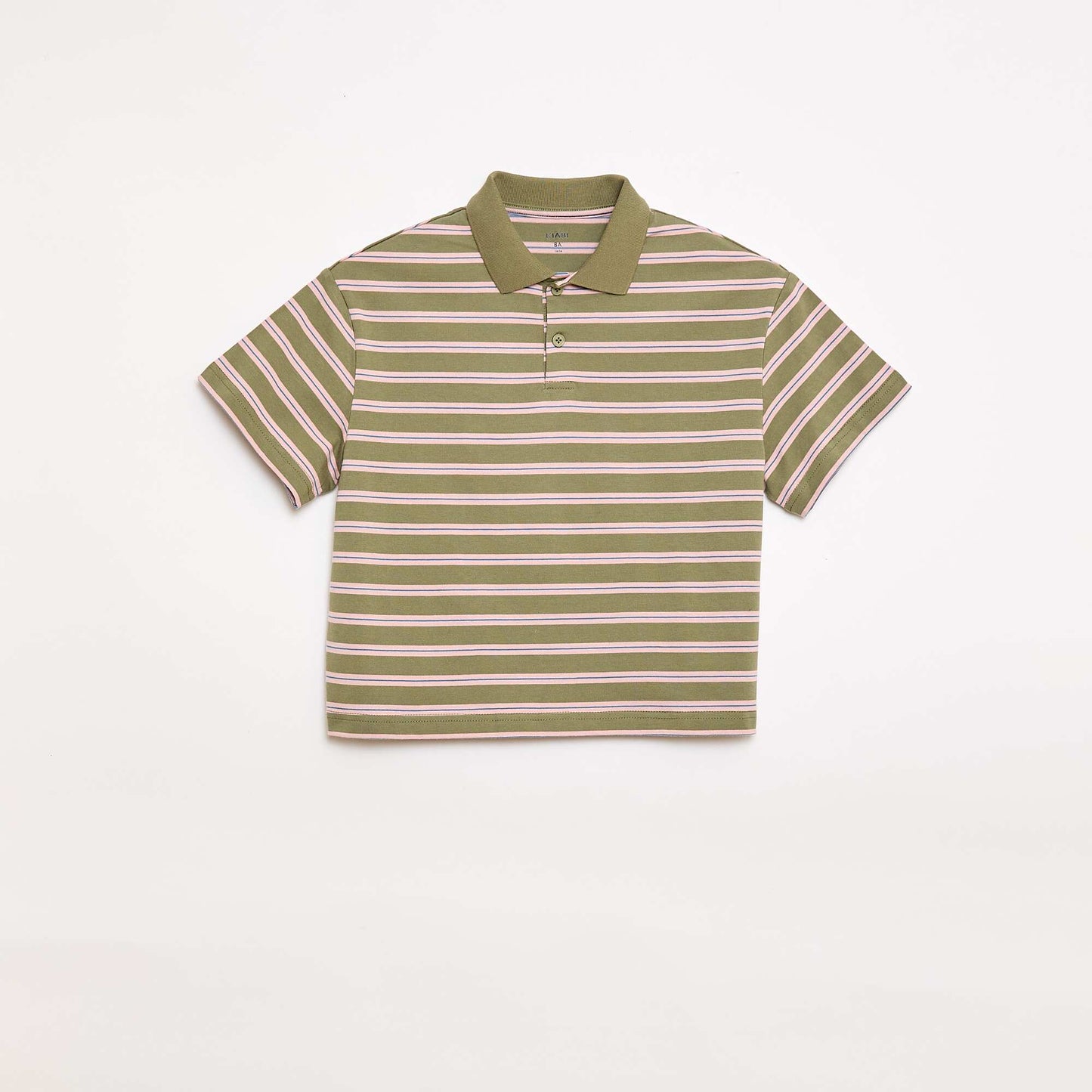 Striped Short-Sleeve Polo Shirt KHAKI