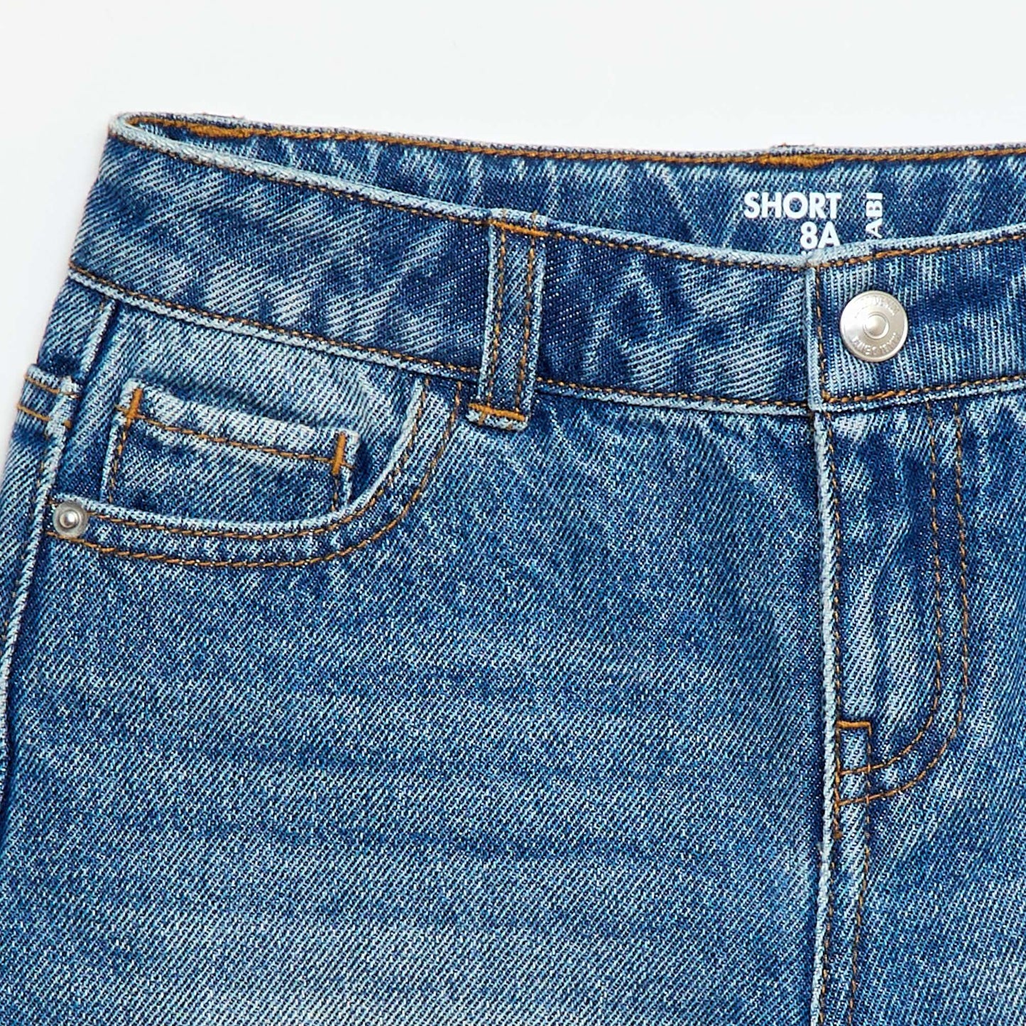 High-waisted denim shorts BLUE