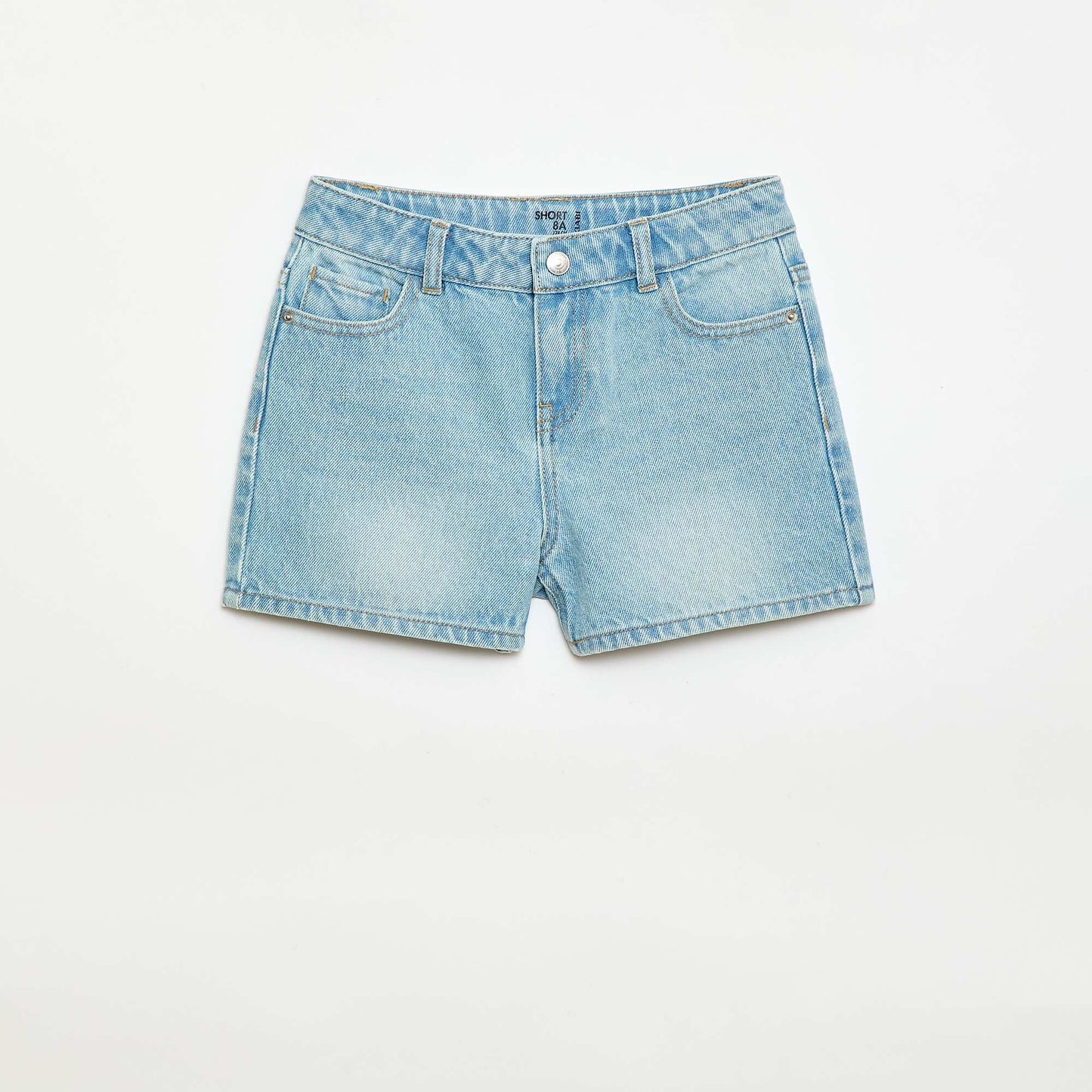 High-waisted denim shorts BLUE