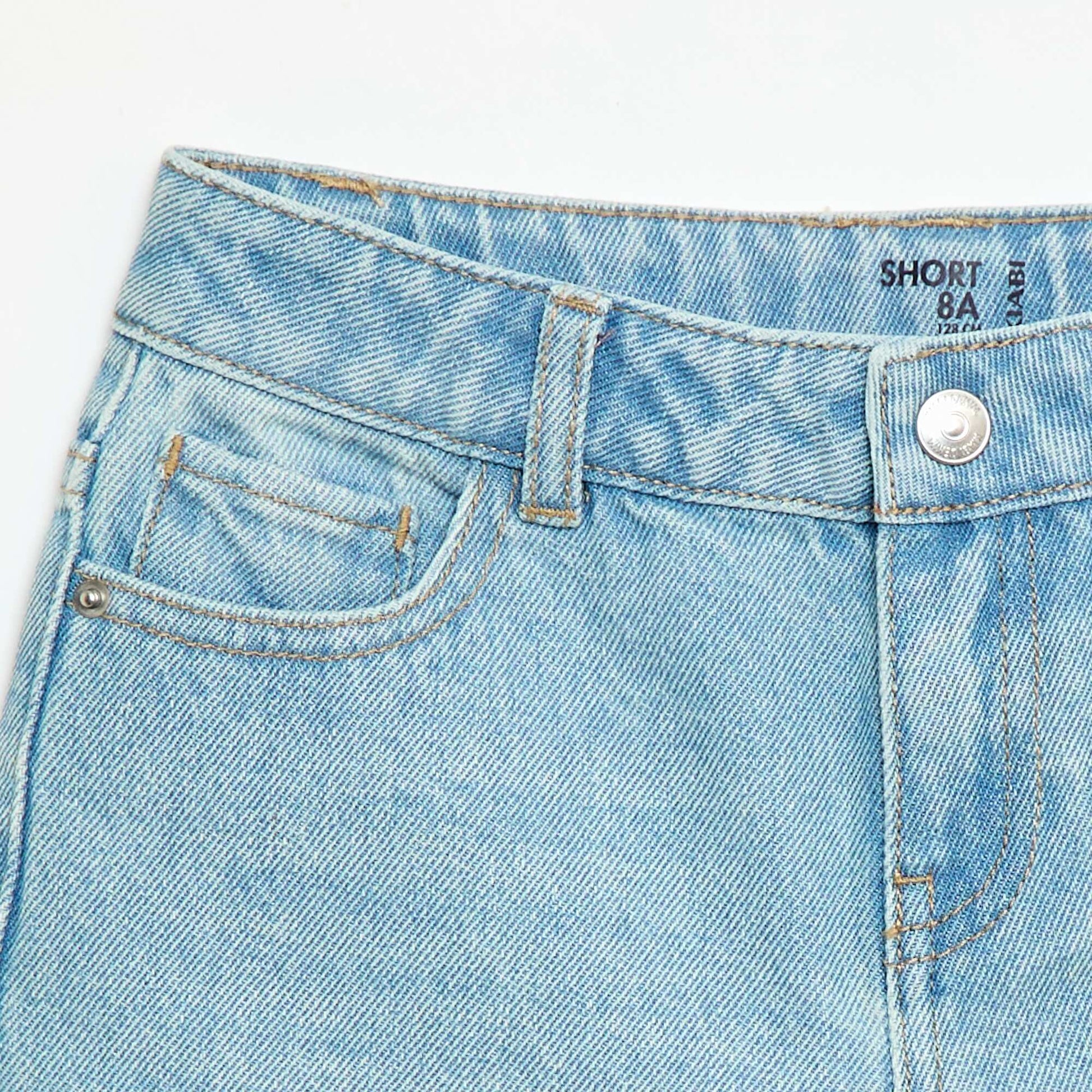 High-waisted denim shorts BLUE