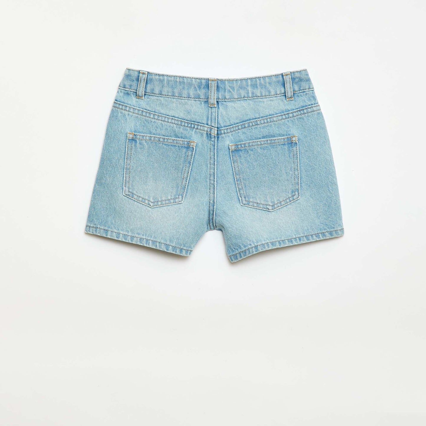 High-waisted denim shorts BLUE