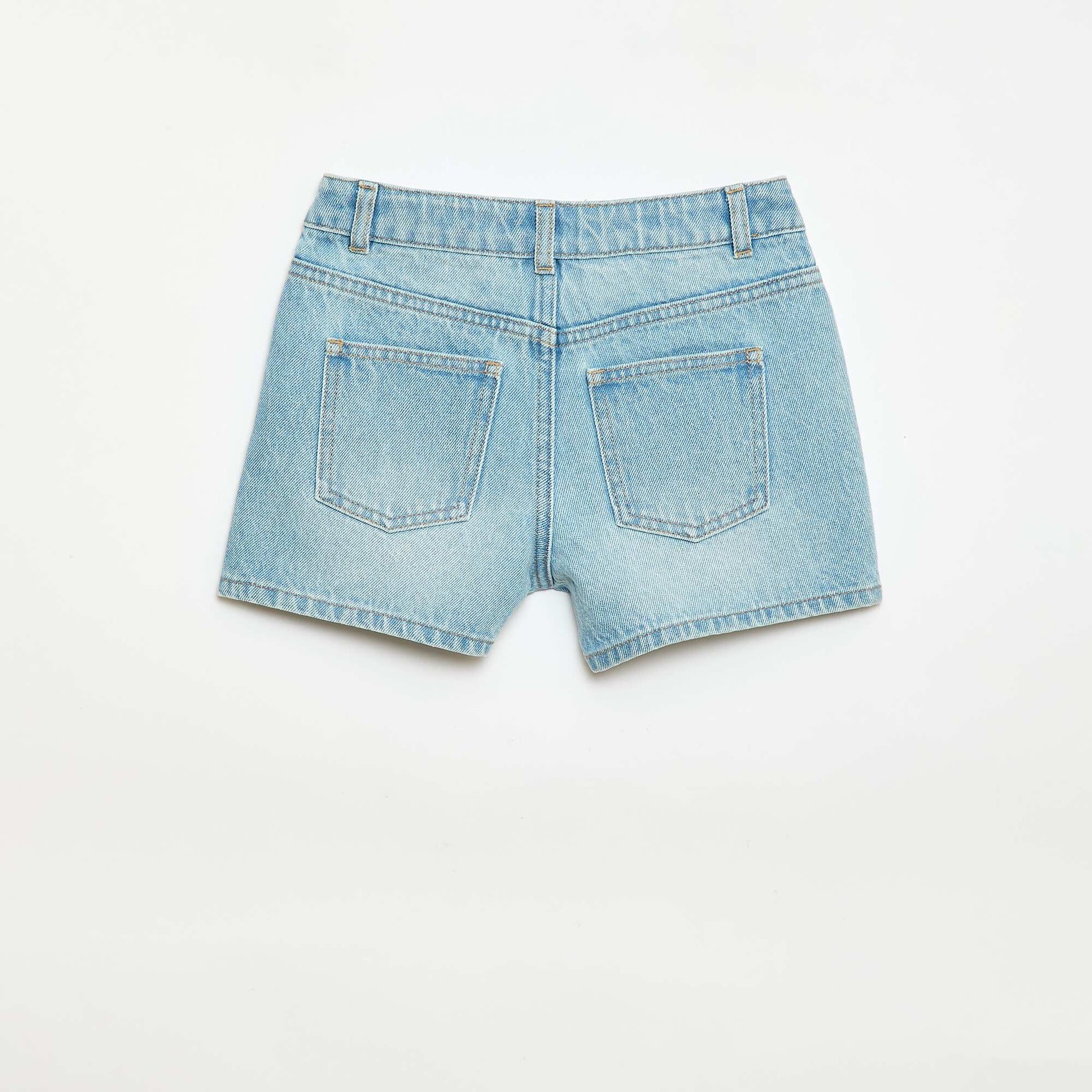 High-waisted denim shorts BLUE
