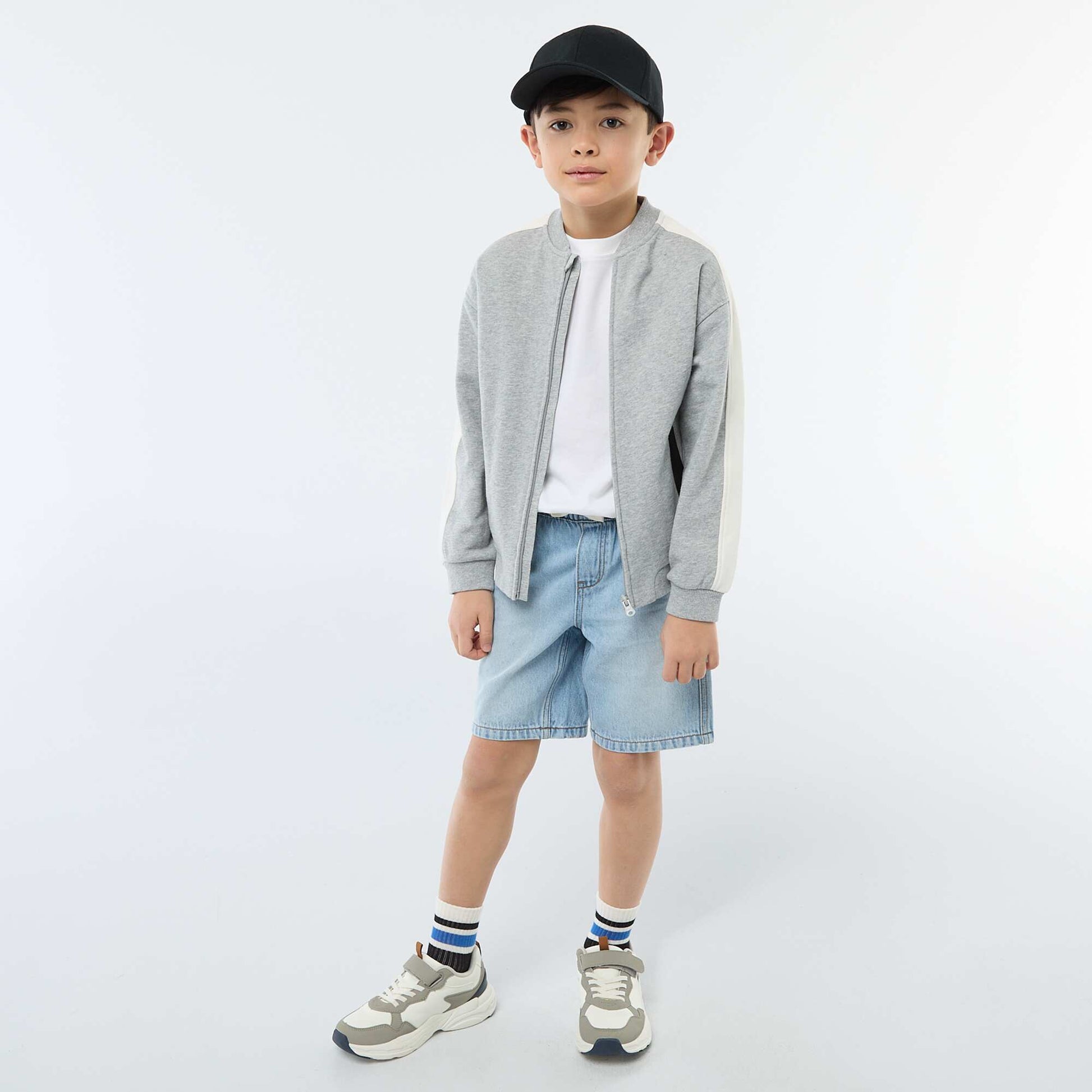 Elasticated Denim Shorts BLUE