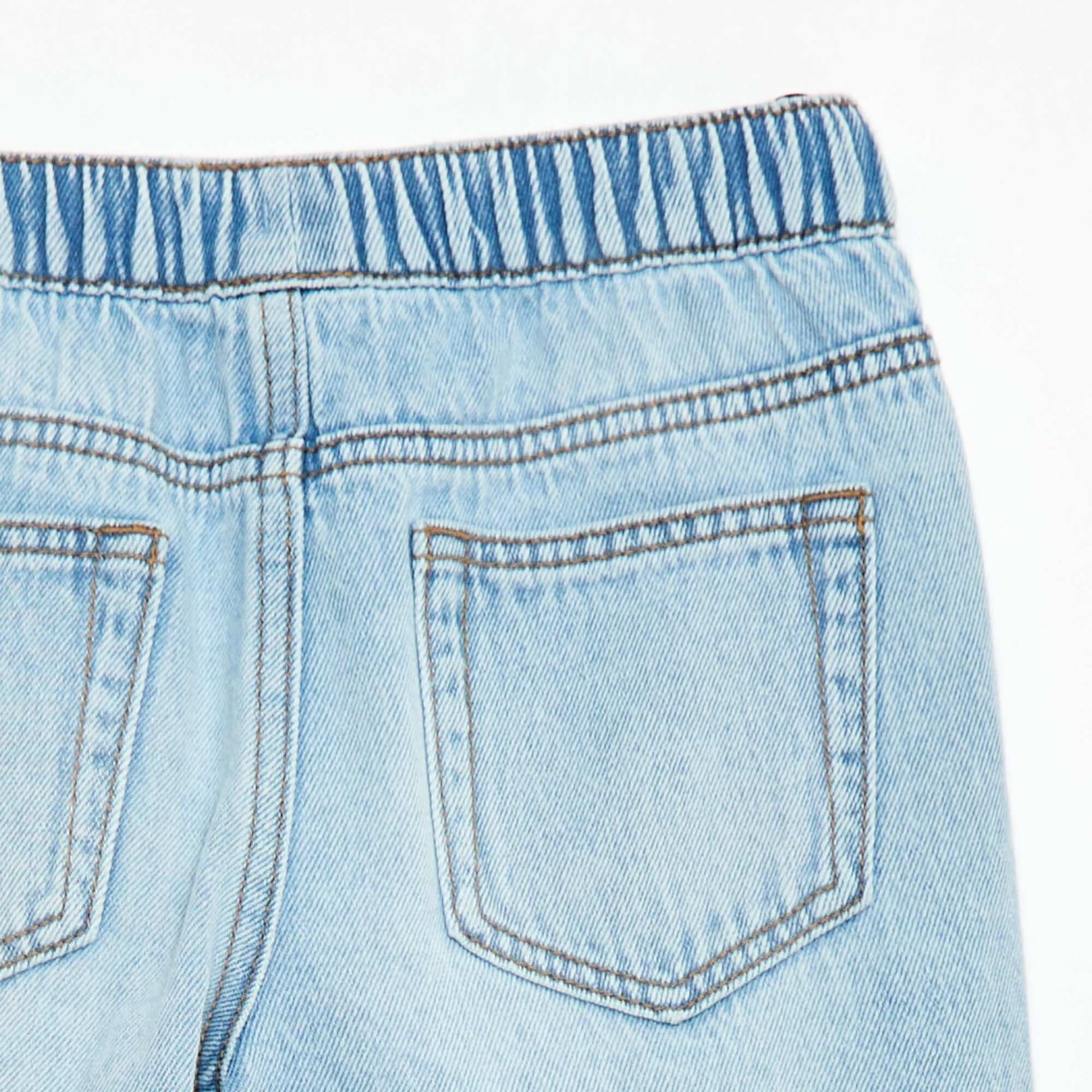 Elasticated Denim Shorts BLUE