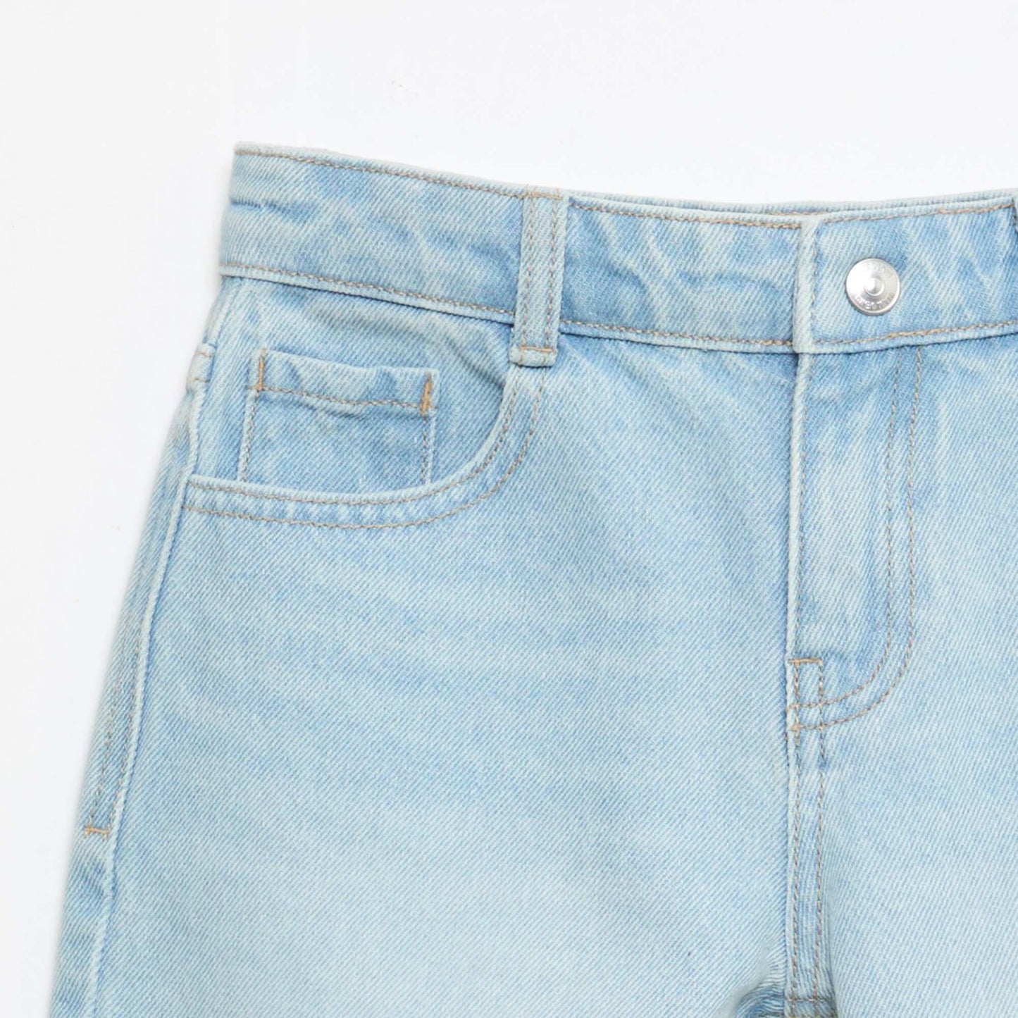Slim Fit Stretch Cotton Denim Bermuda Shorts SKY BLUE