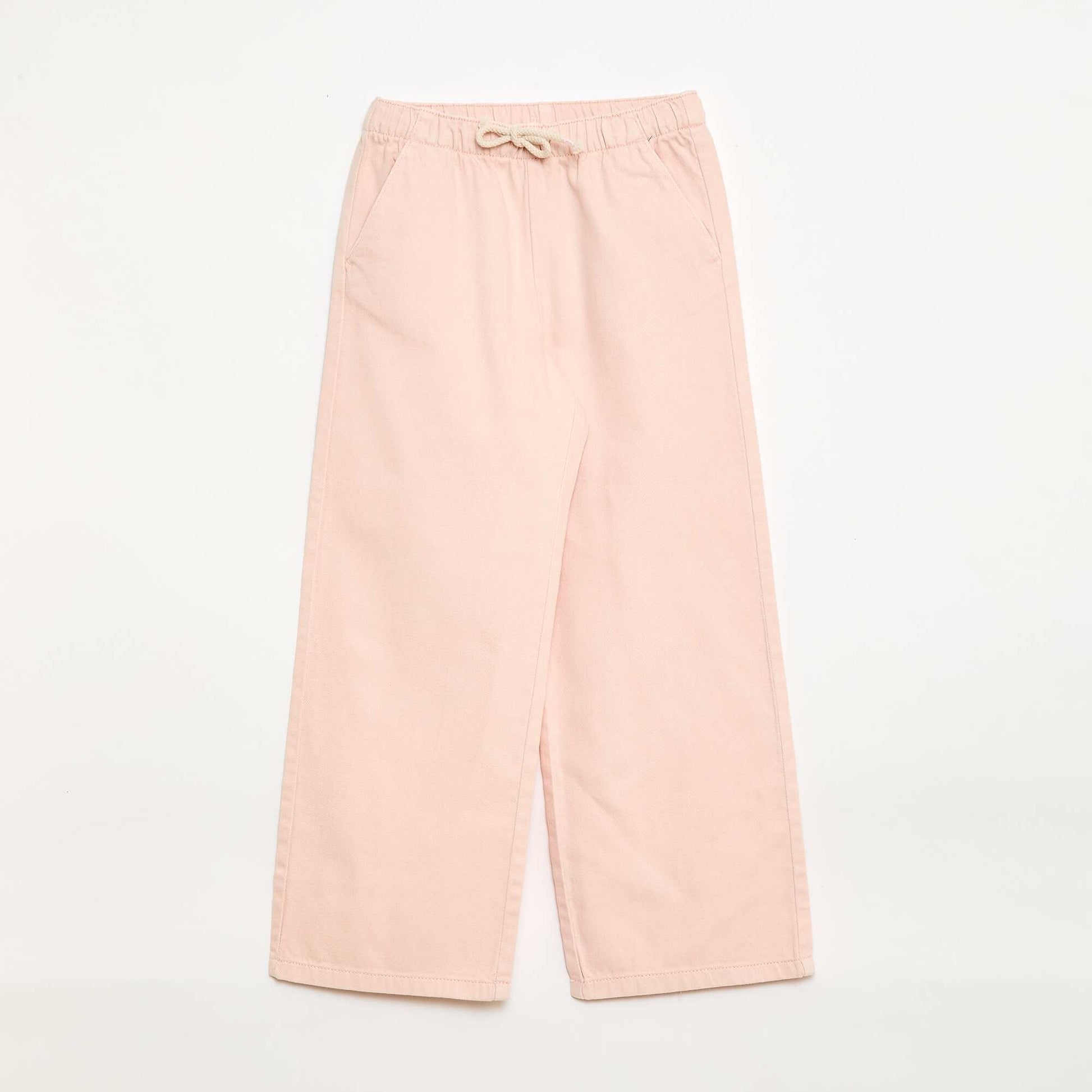 Twill trousers with drawstrings PINK