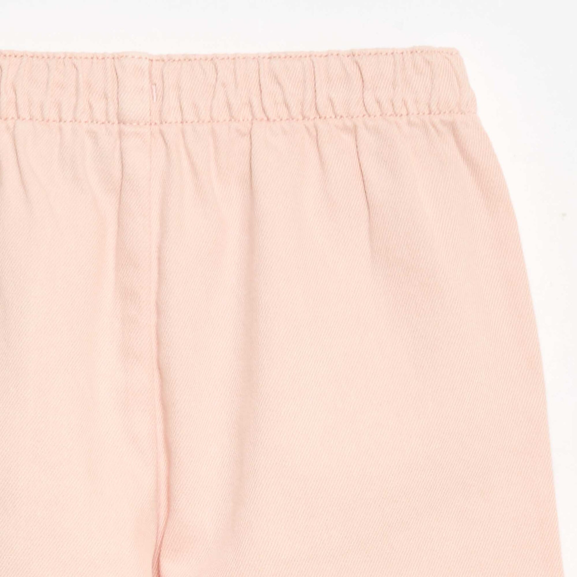 Twill trousers with drawstrings PINK