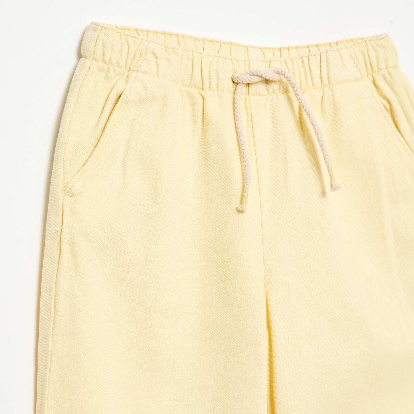 Twill trousers with drawstrings YELLOW