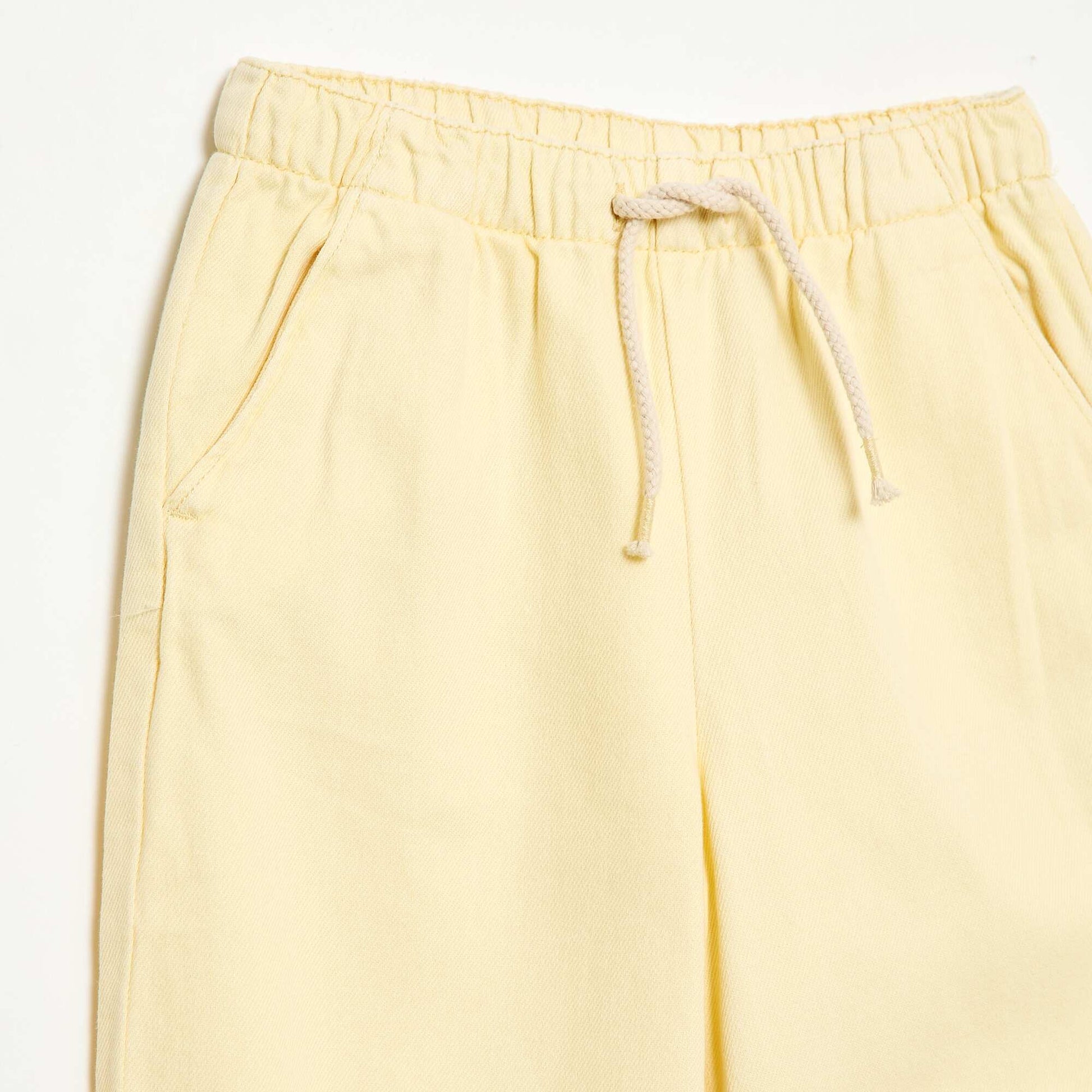 Twill trousers with drawstrings YELLOW