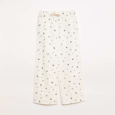 Twill trousers with drawstrings WHITE