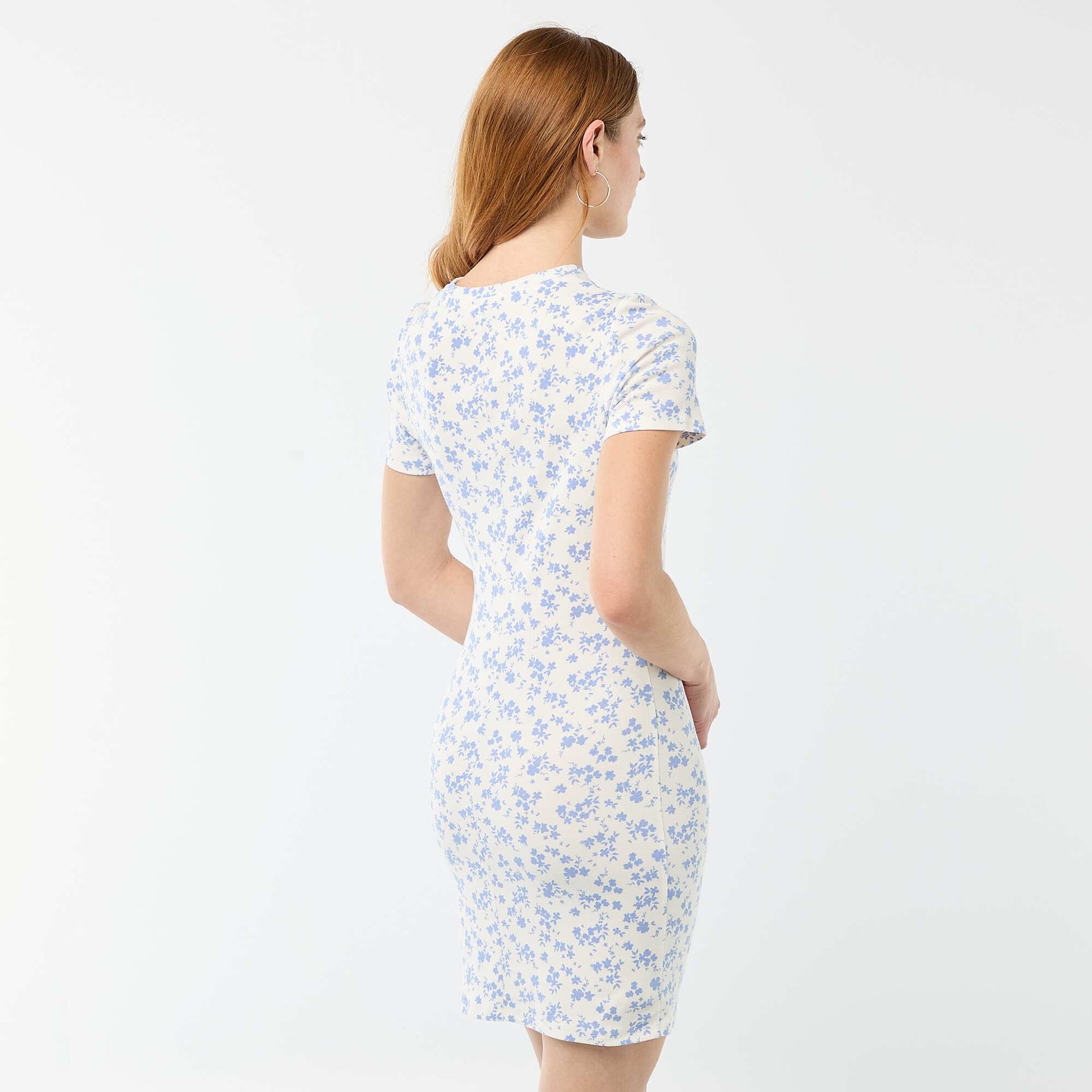 Short T-shirt Dress with Decorative Knot BEIGE