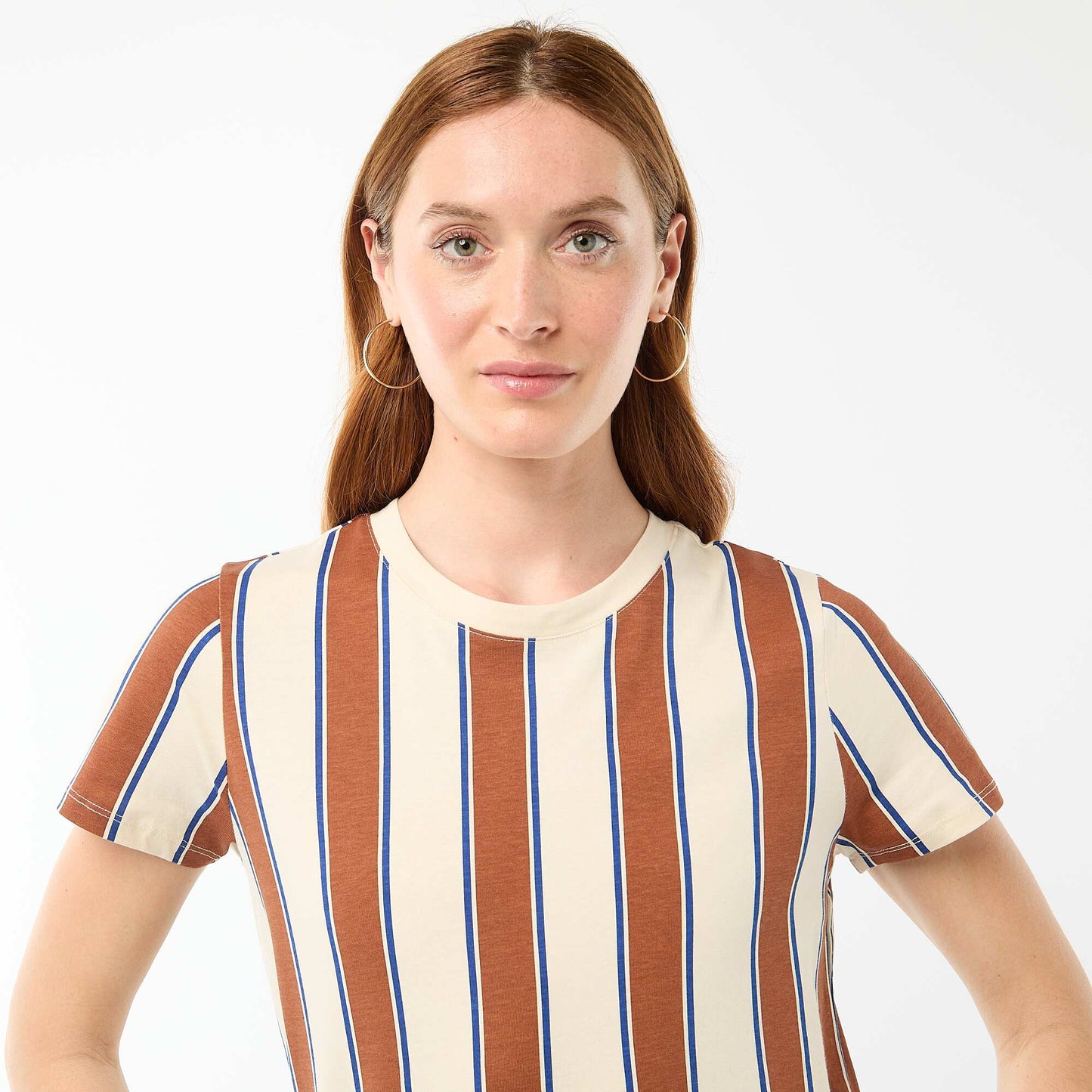 Long jersey dress with short sleeves BEIGE