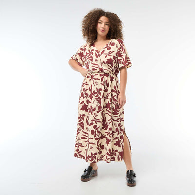 Long Wrap Dress BEIGE