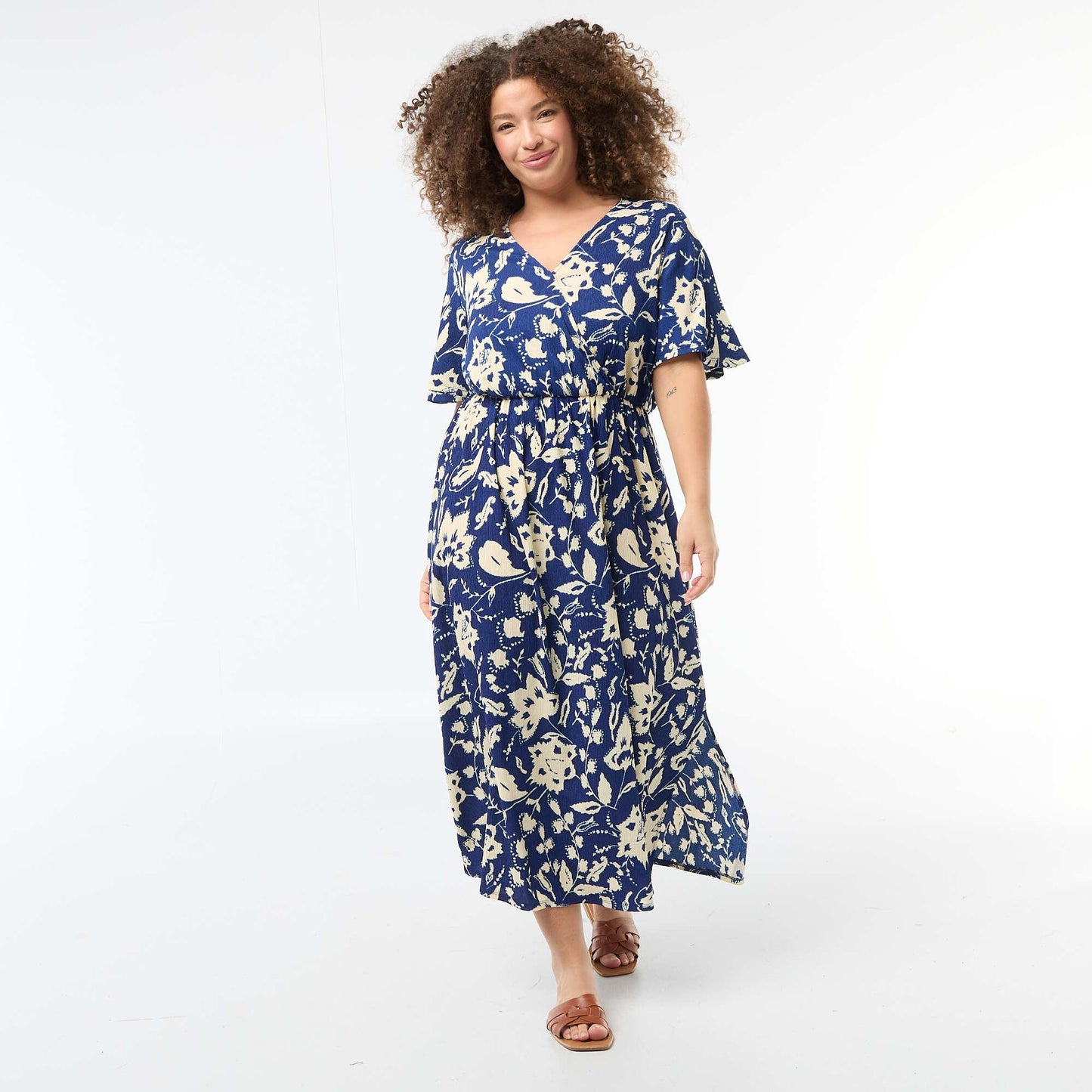 Long Wrap Dress BLUE