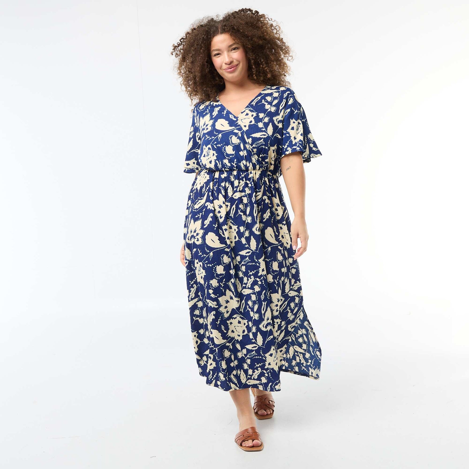 Long Wrap Dress BLUE