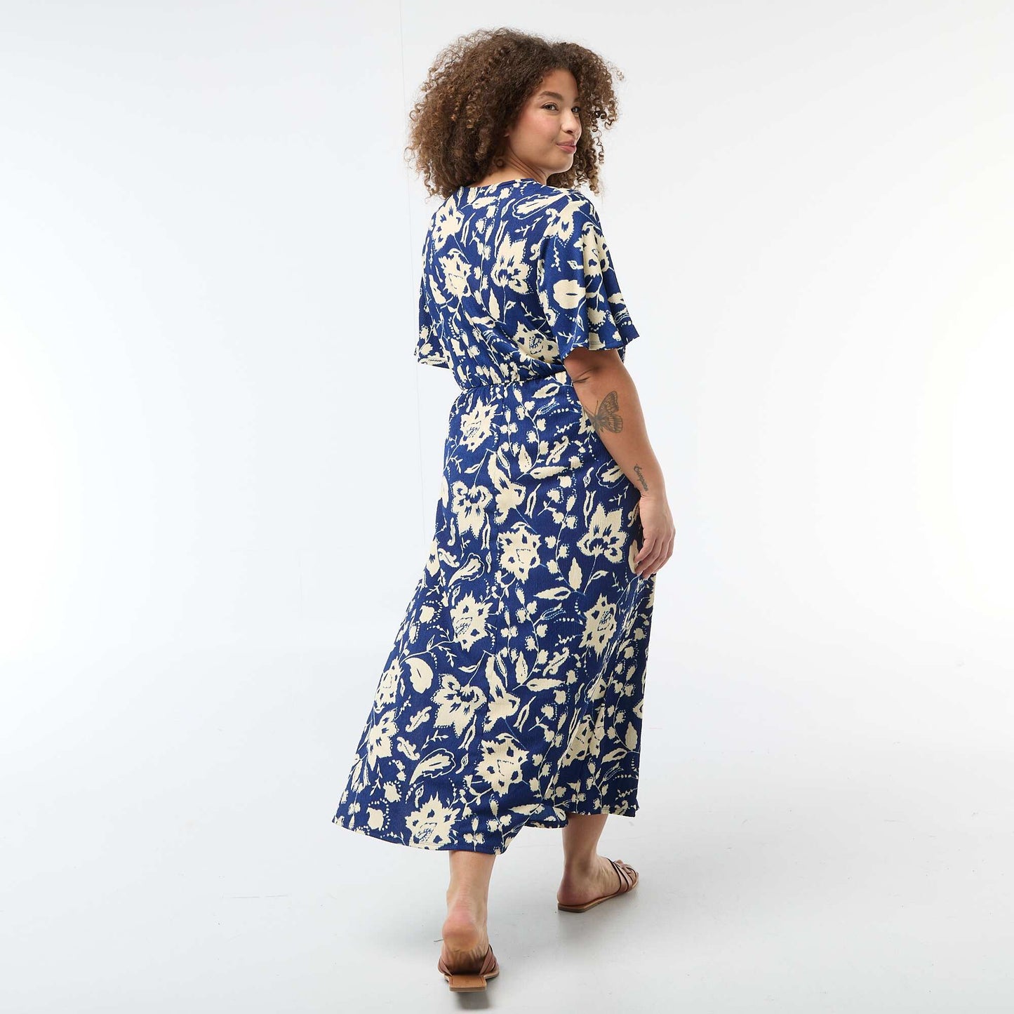 Long Wrap Dress BLUE