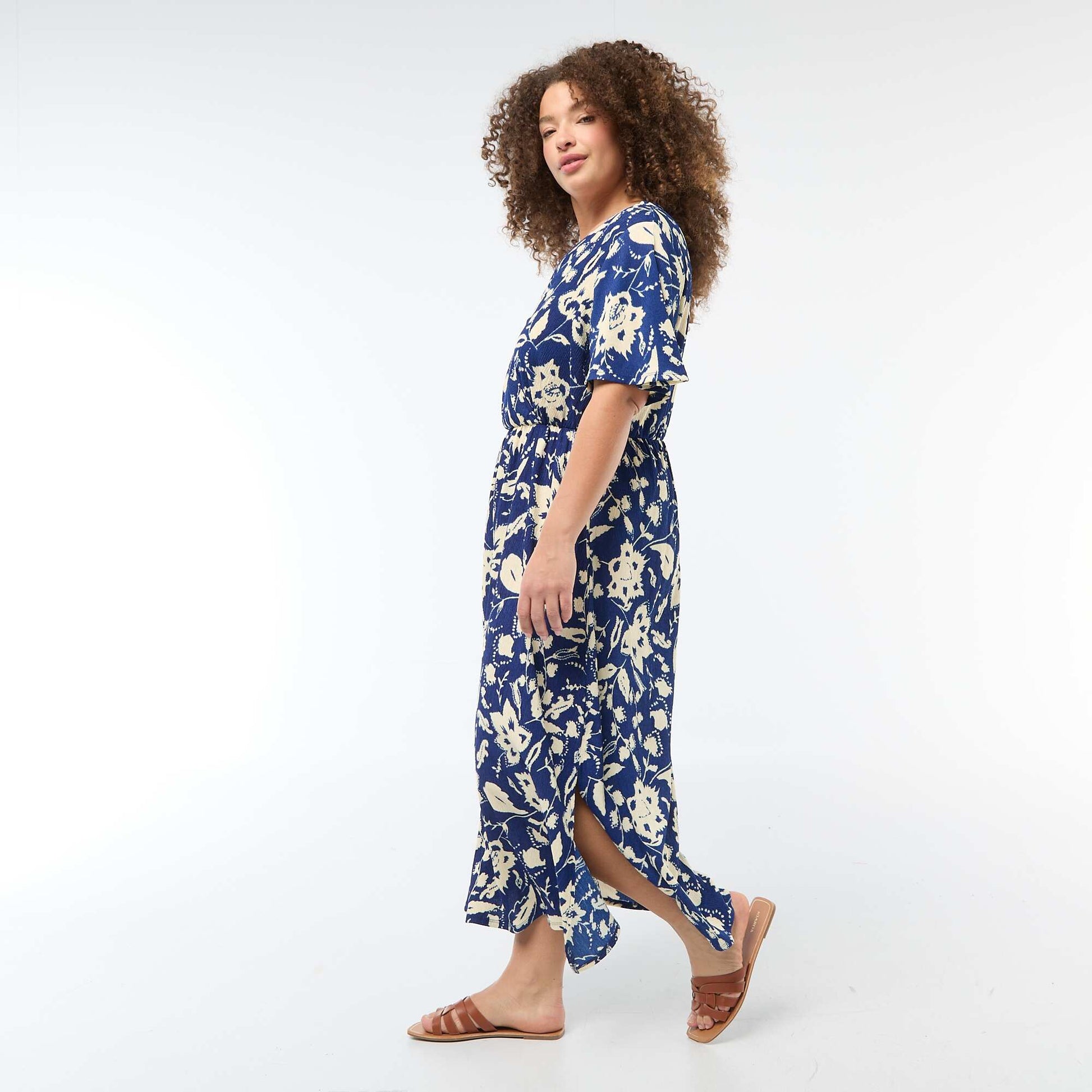 Long Wrap Dress BLUE