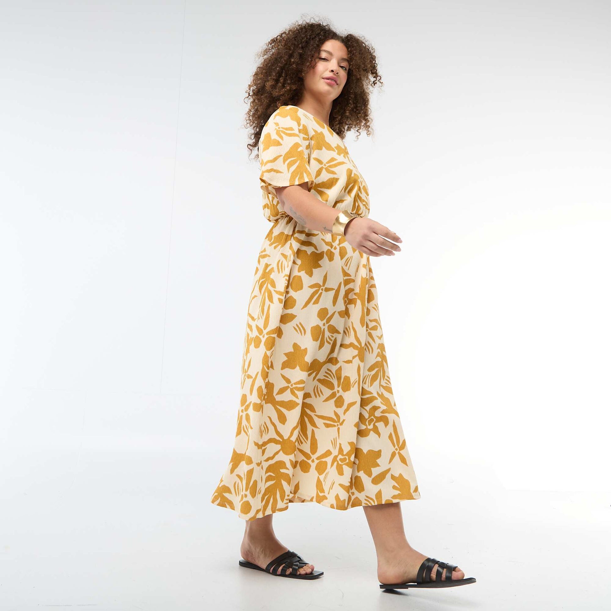 Long Wrap Dress YELLOW