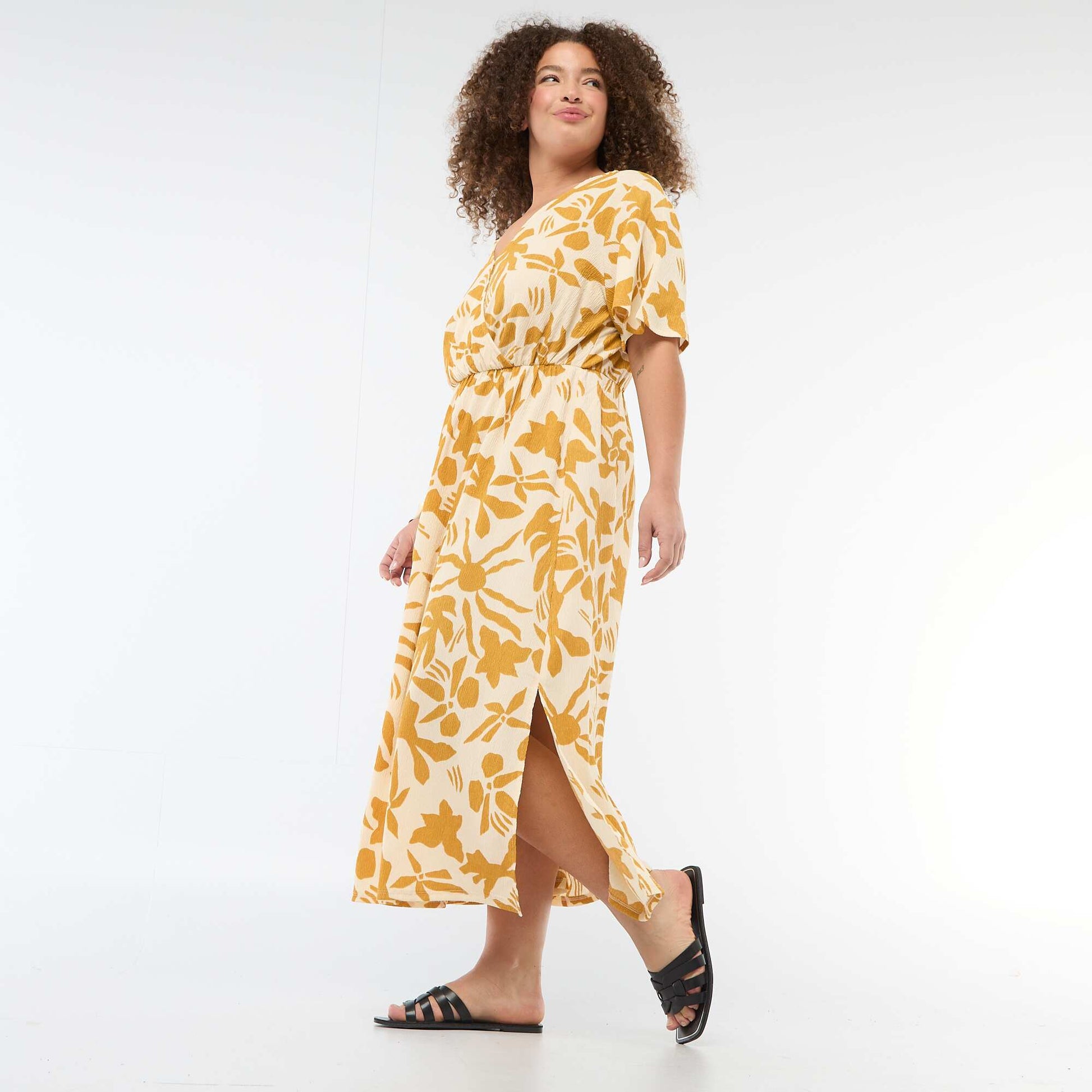 Long Wrap Dress YELLOW