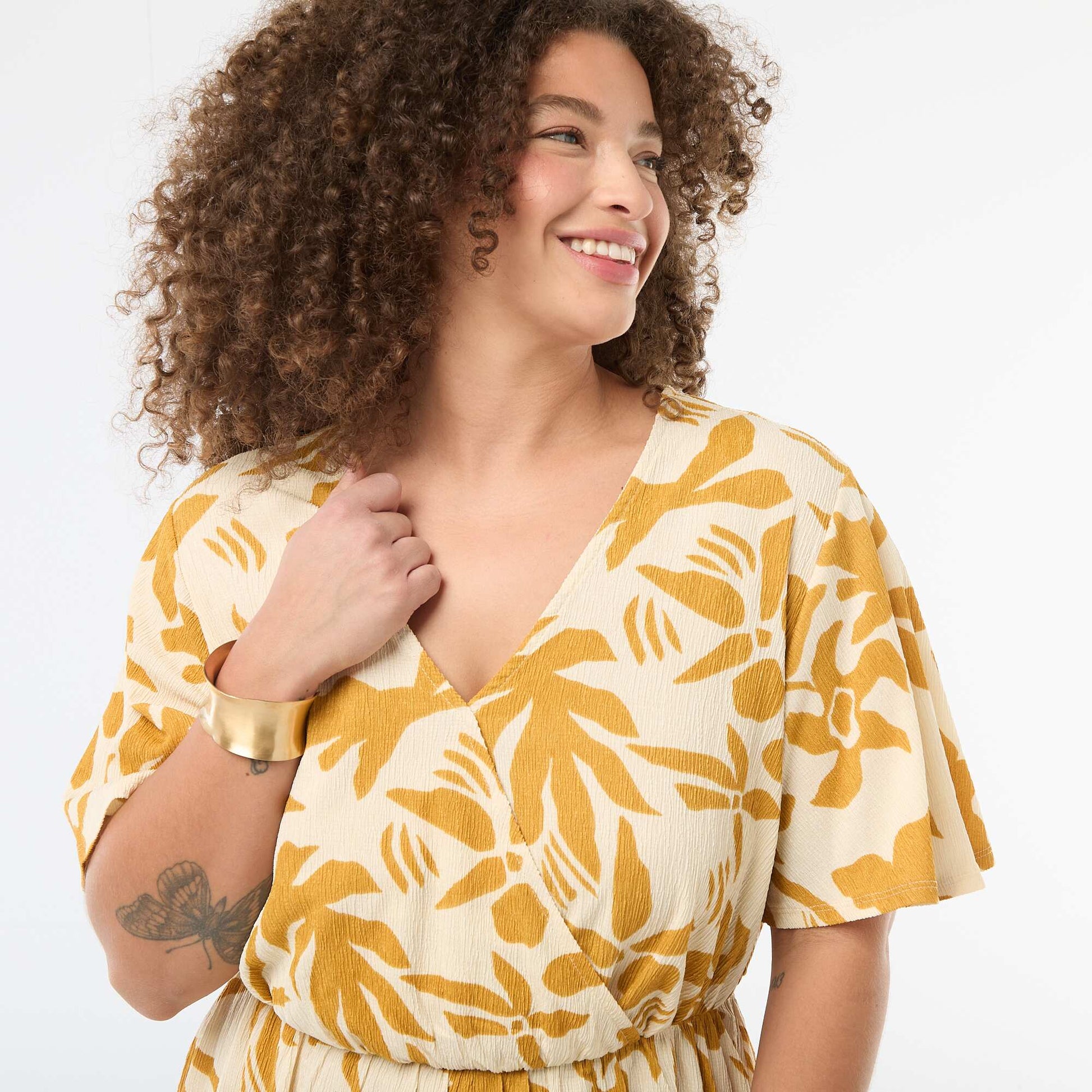 Long Wrap Dress YELLOW