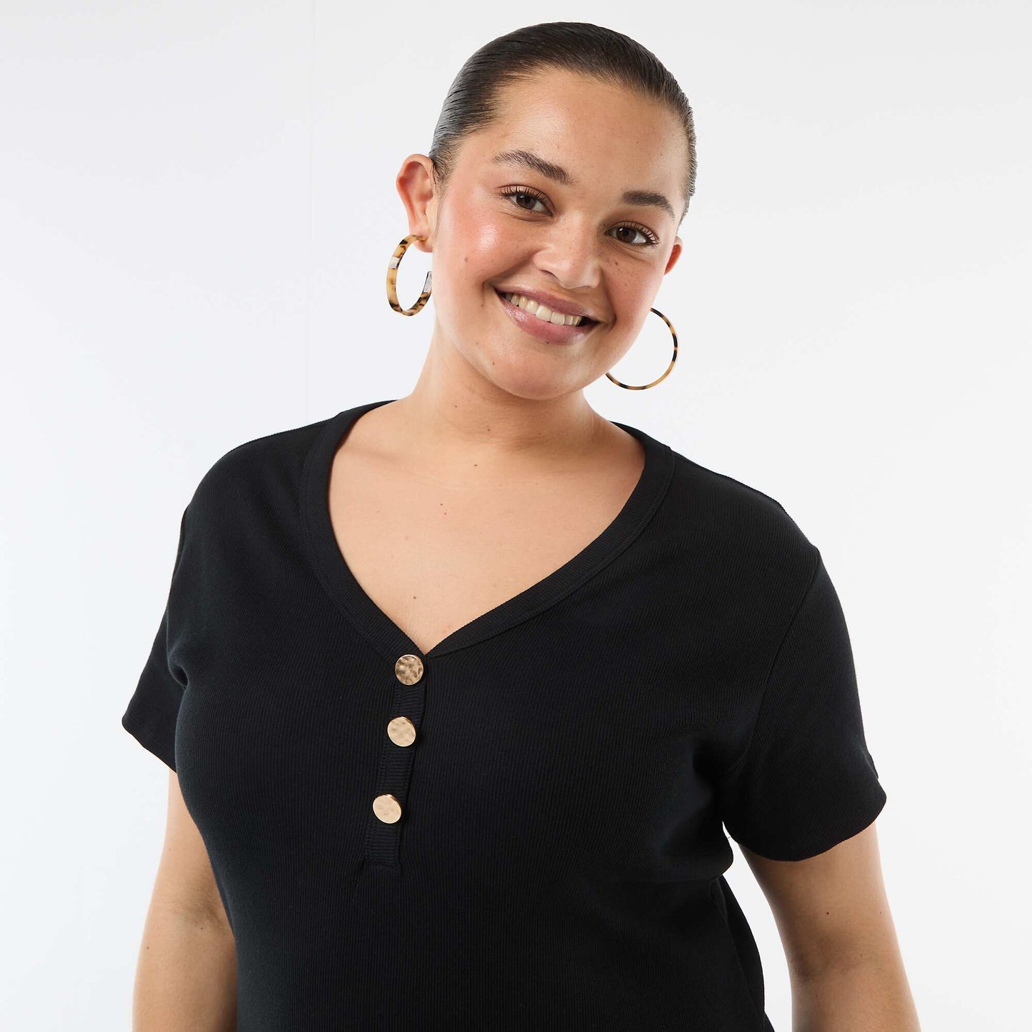 Ribbed Knit Maxi Dress with Short Sleeves BLACK