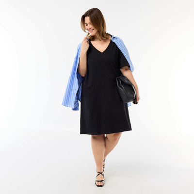 Short Sleeve T-Shirt Dress BLACK