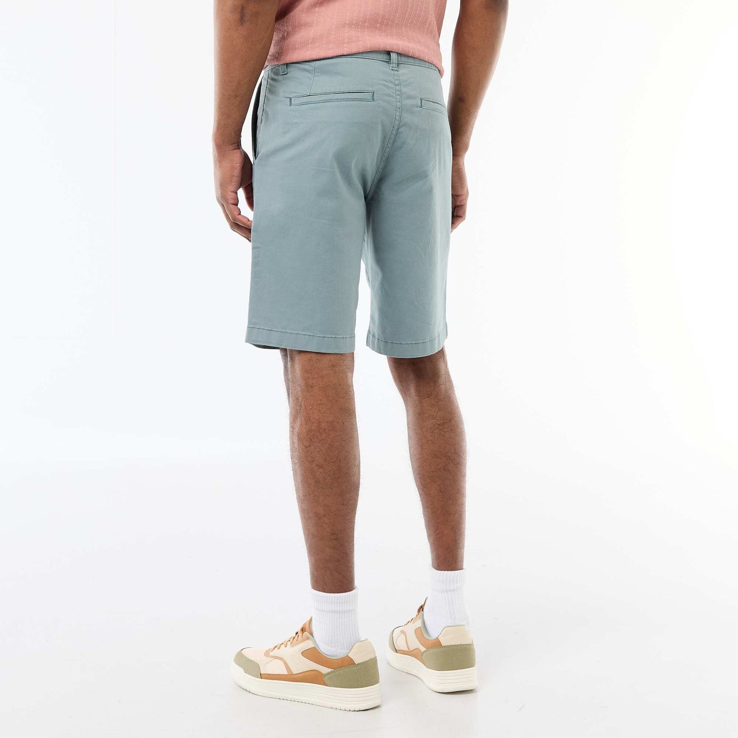 Plain Twill Chino Bermuda Shorts BLUE