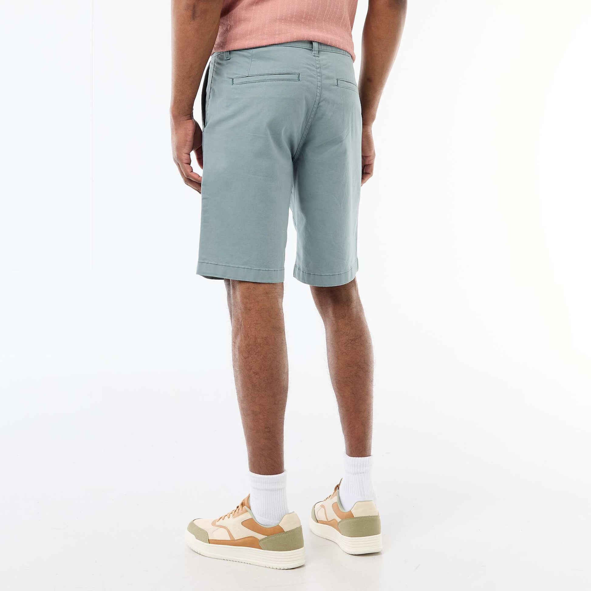 Plain Twill Chino Bermuda Shorts BLUE