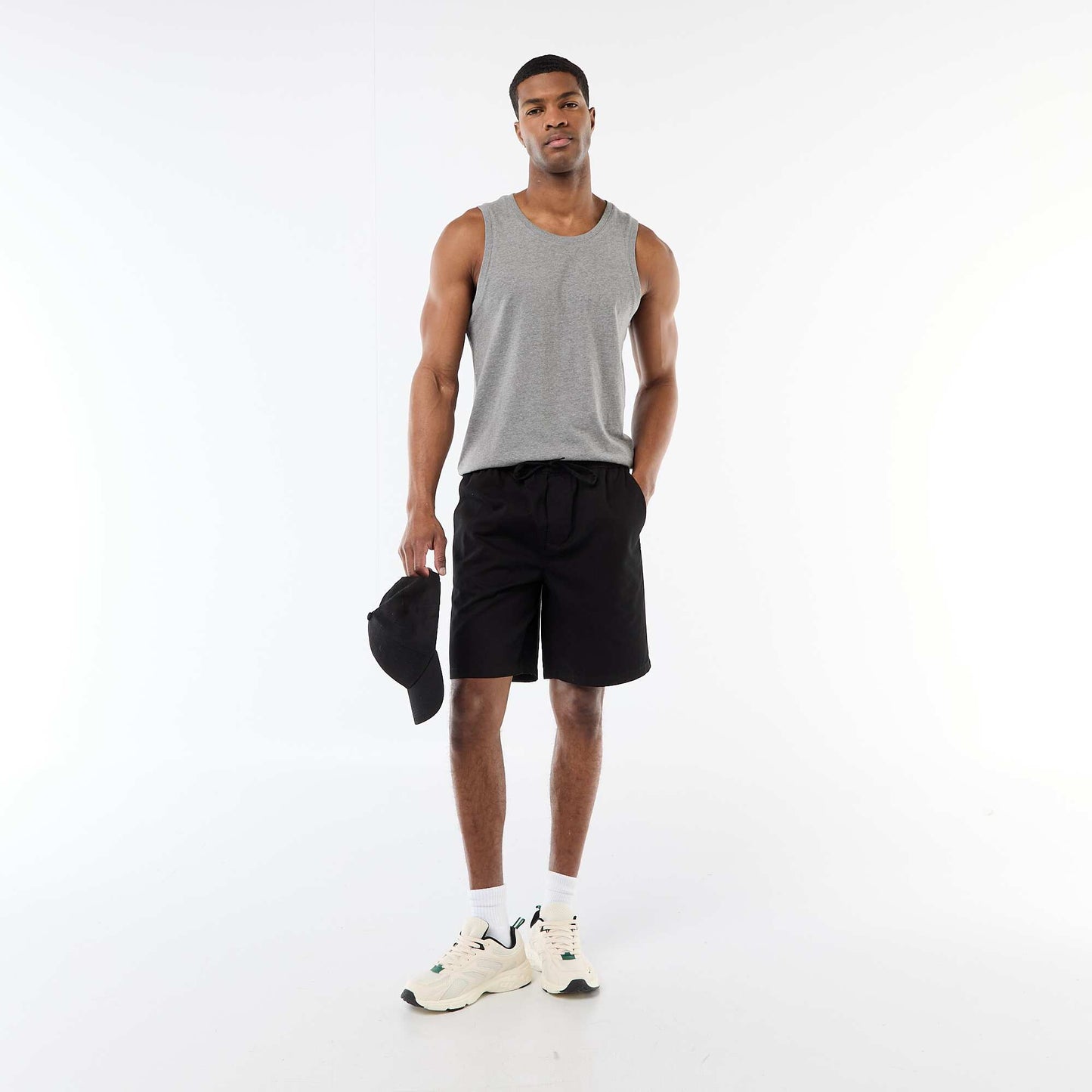 Solid Chino Shorts BLACK