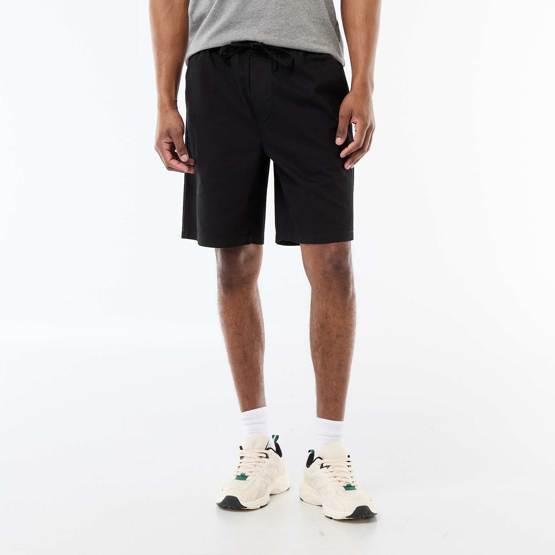 Solid Chino Shorts BLACK