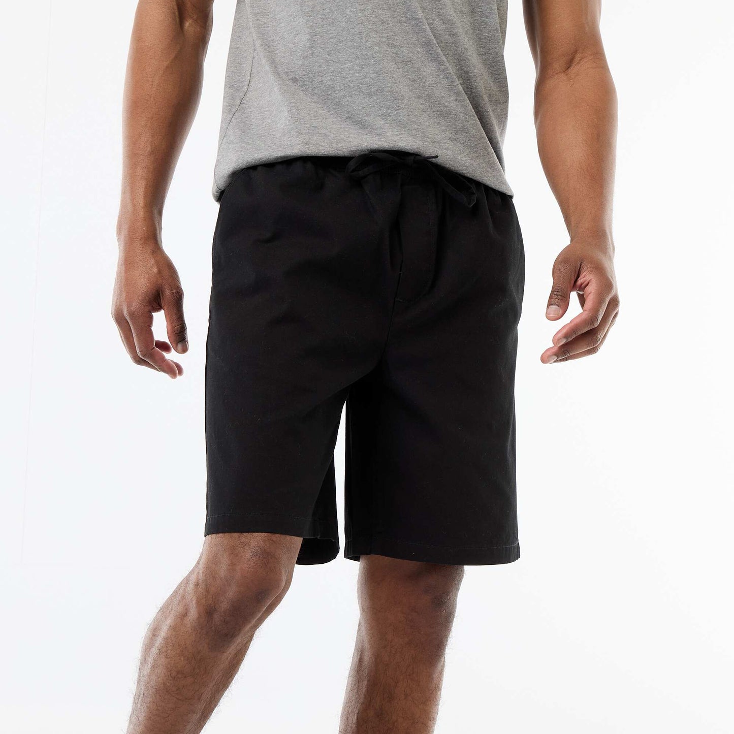 Solid Chino Shorts BLACK