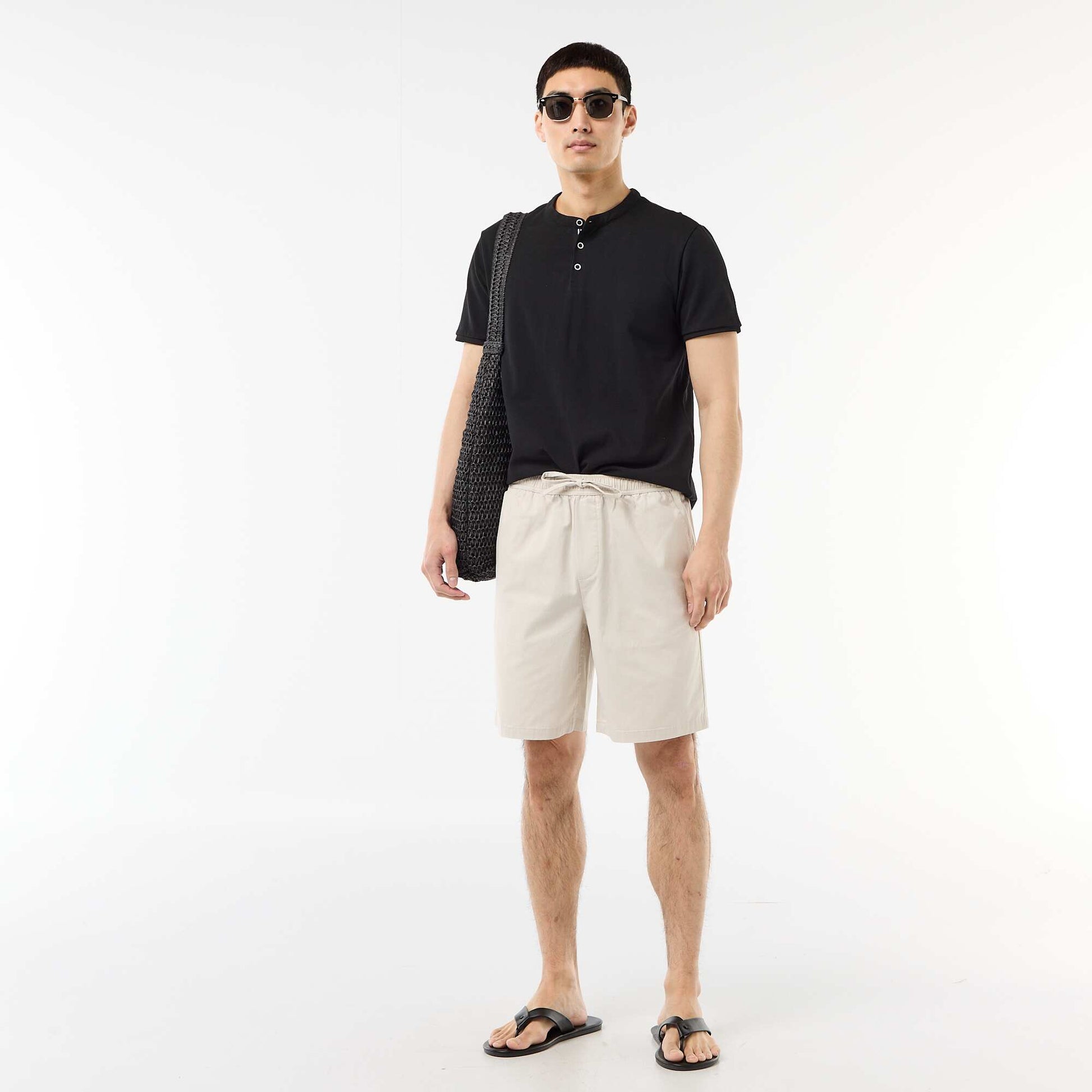 Solid Chino Shorts GREY