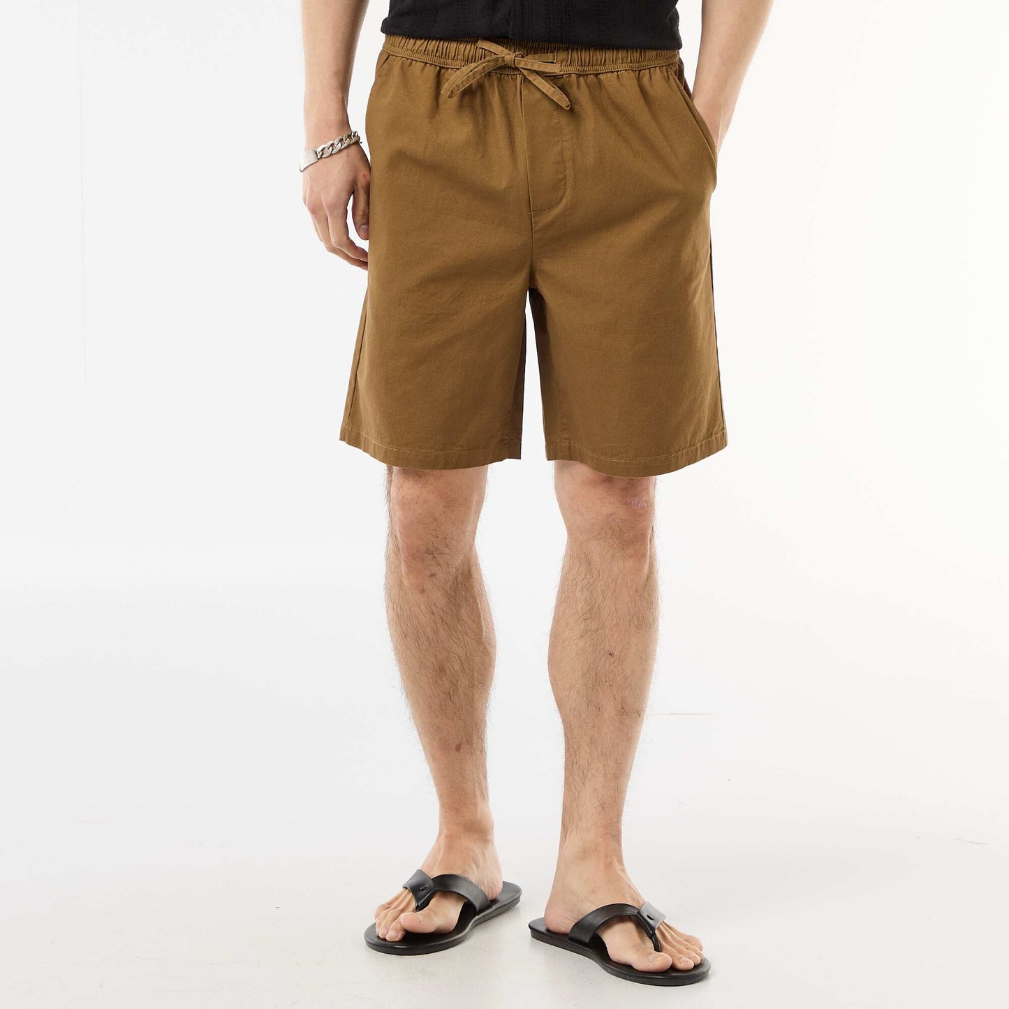 Solid Chino Shorts BROWN