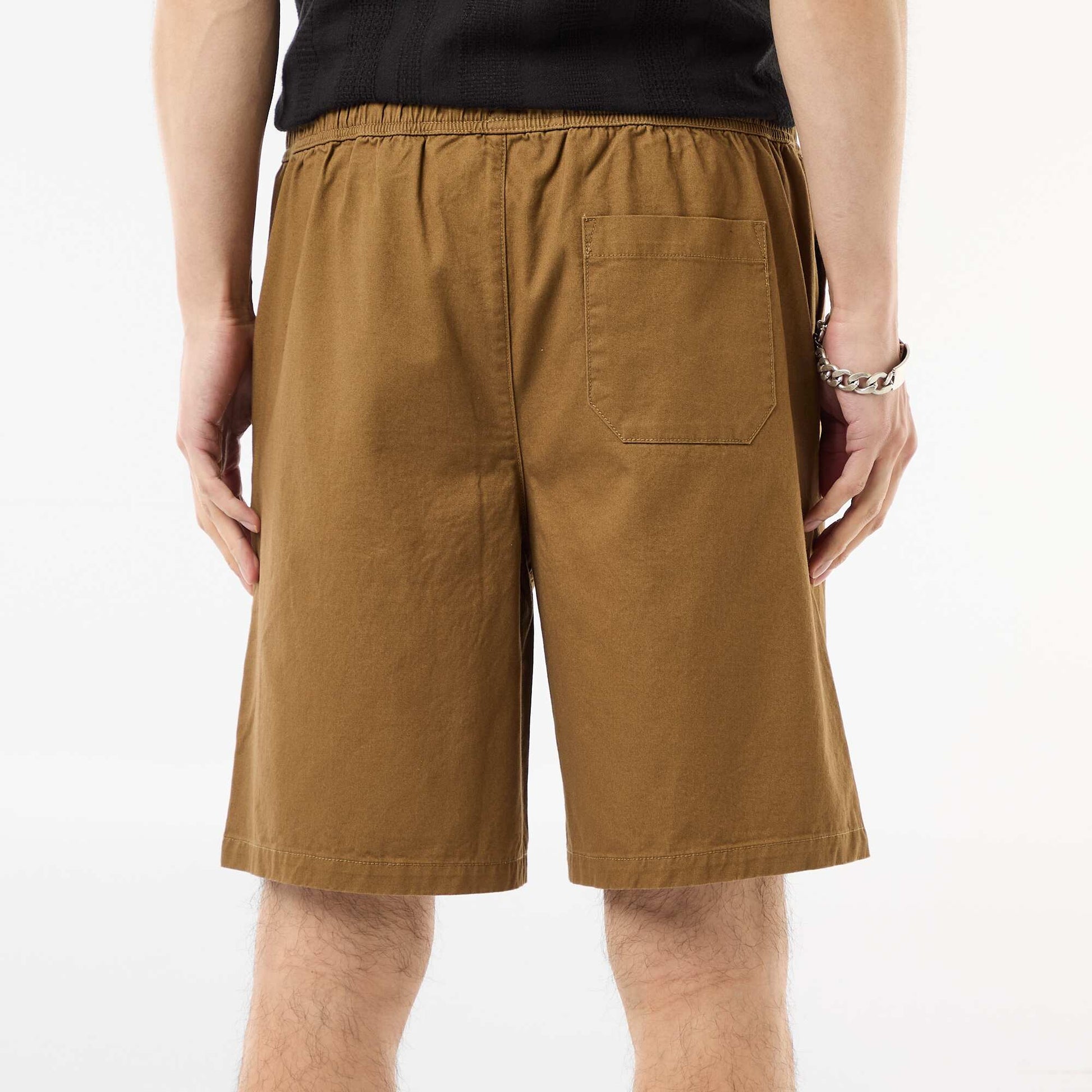 Solid Chino Shorts BROWN