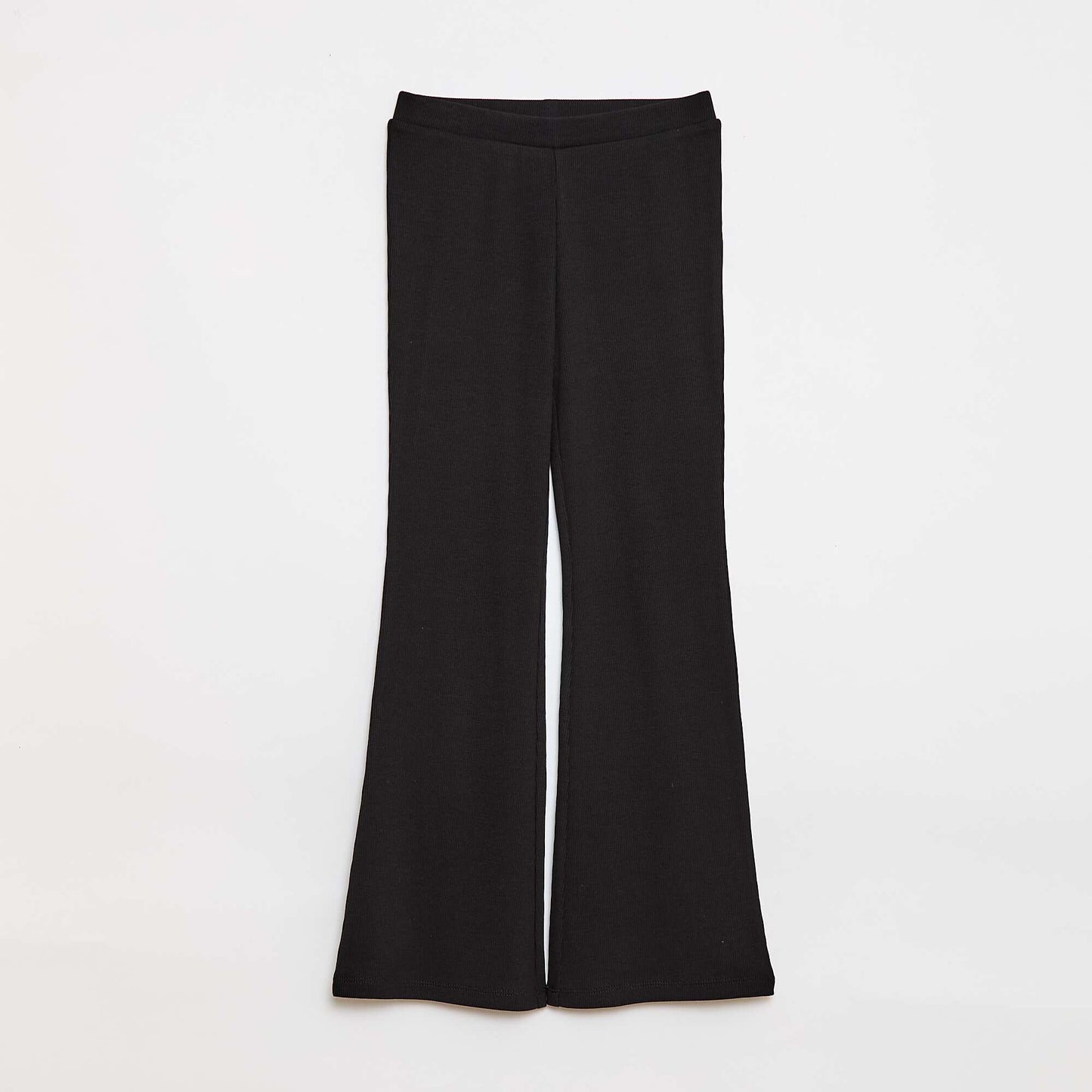 Ribbed Flare Leggings BLACK