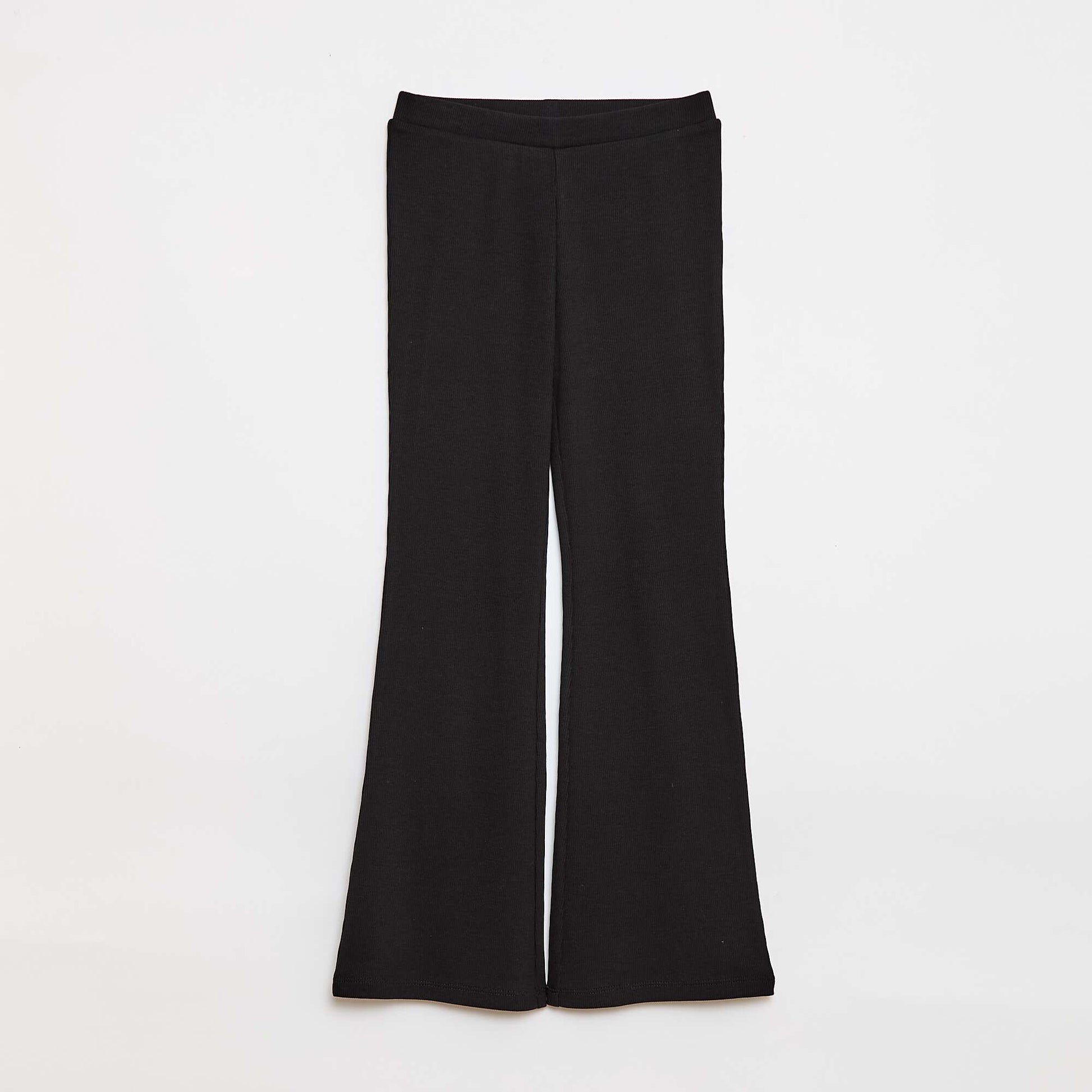 Ribbed Flare Leggings BLACK