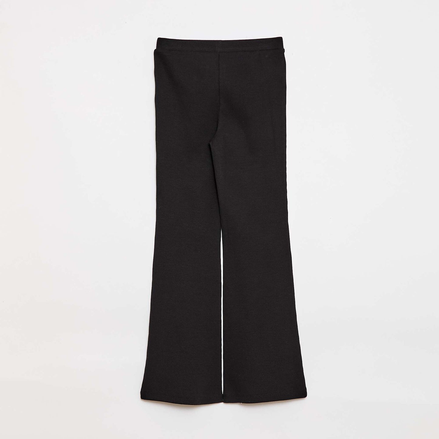 Ribbed Flare Leggings BLACK
