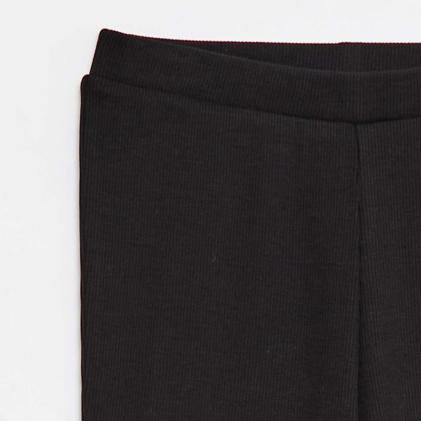 Ribbed Flare Leggings BLACK