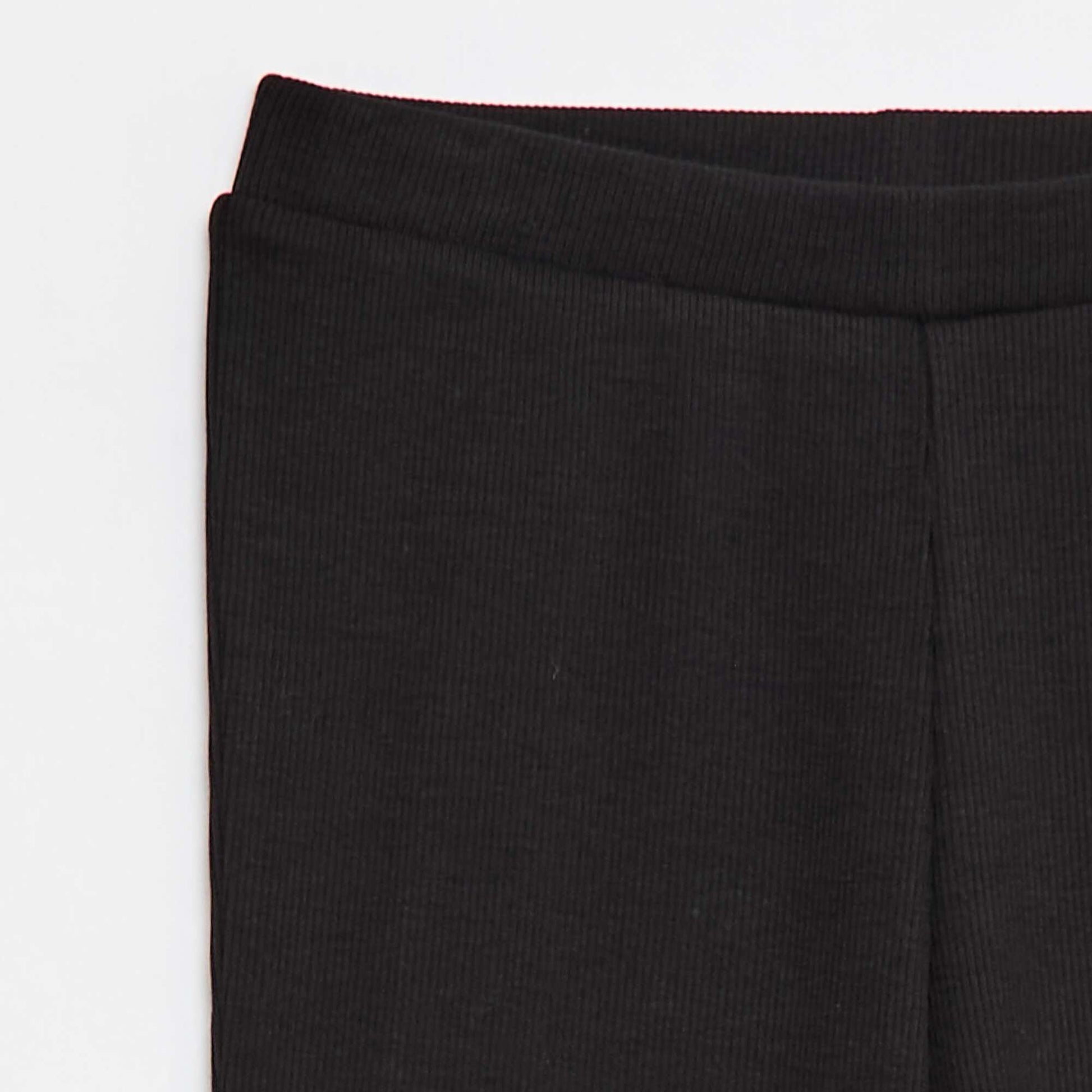 Ribbed Flare Leggings BLACK