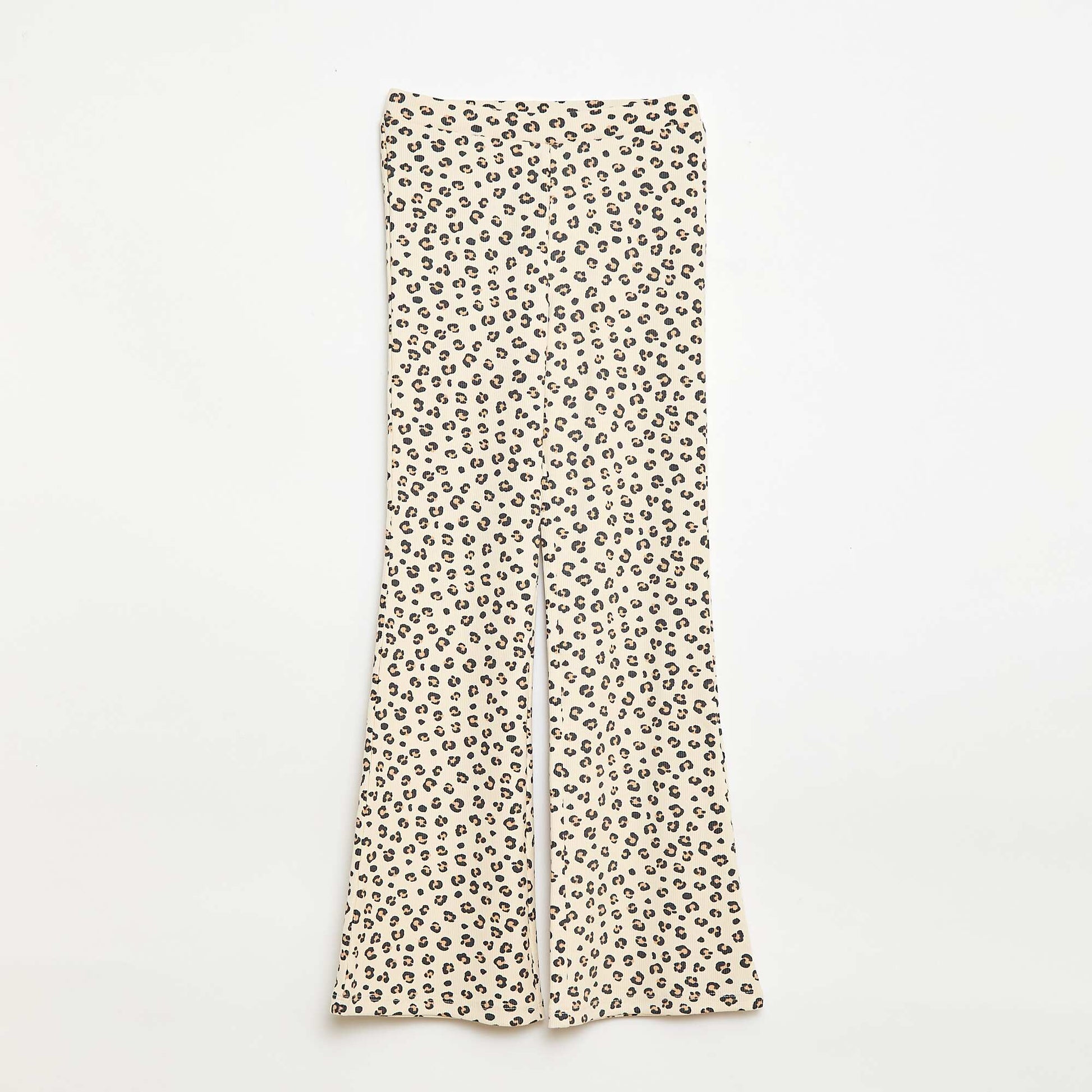 Ribbed Leggings with Pattern BEIGE