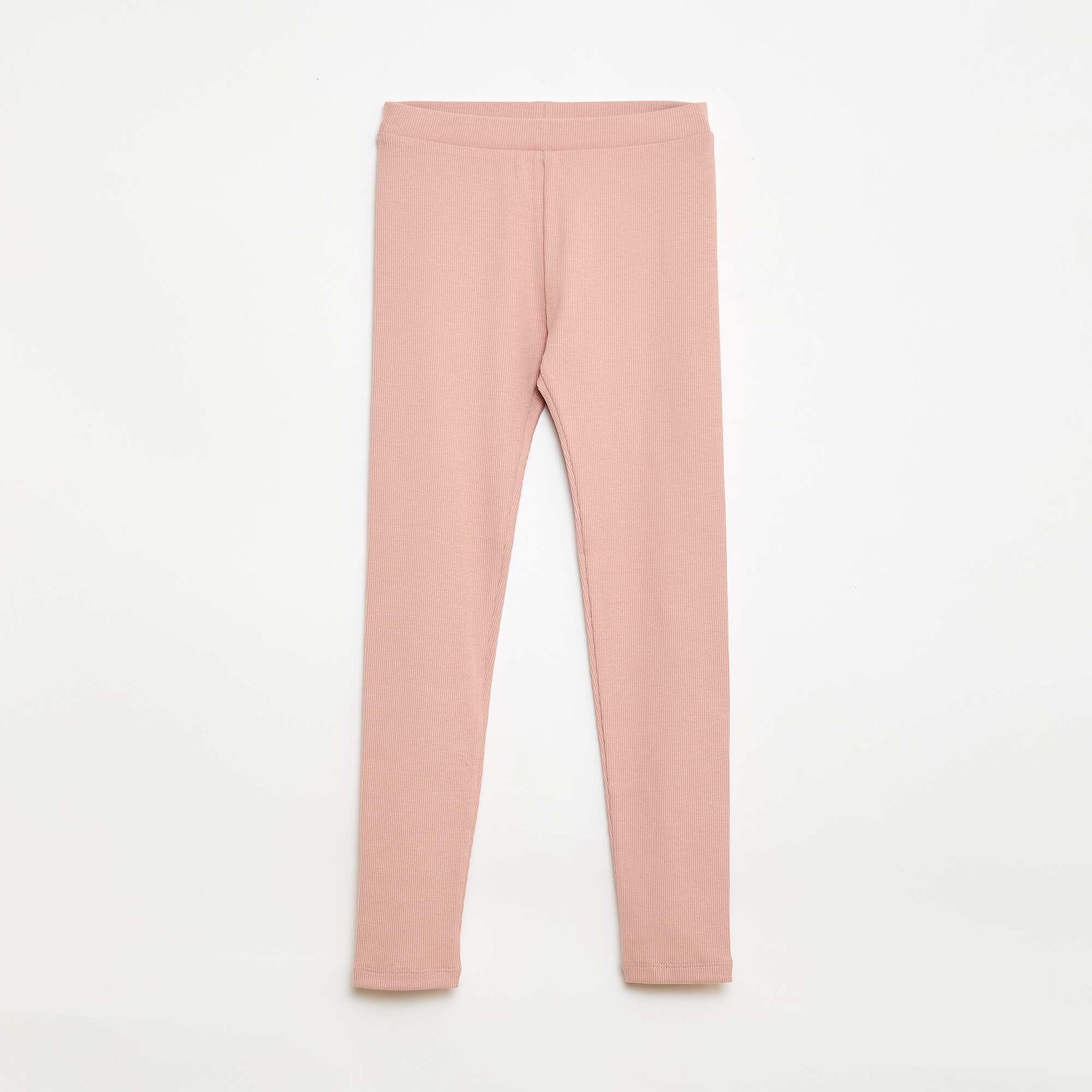 Plain Cotton Knit Leggings PINK