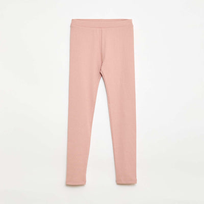 Plain Cotton Knit Leggings PINK