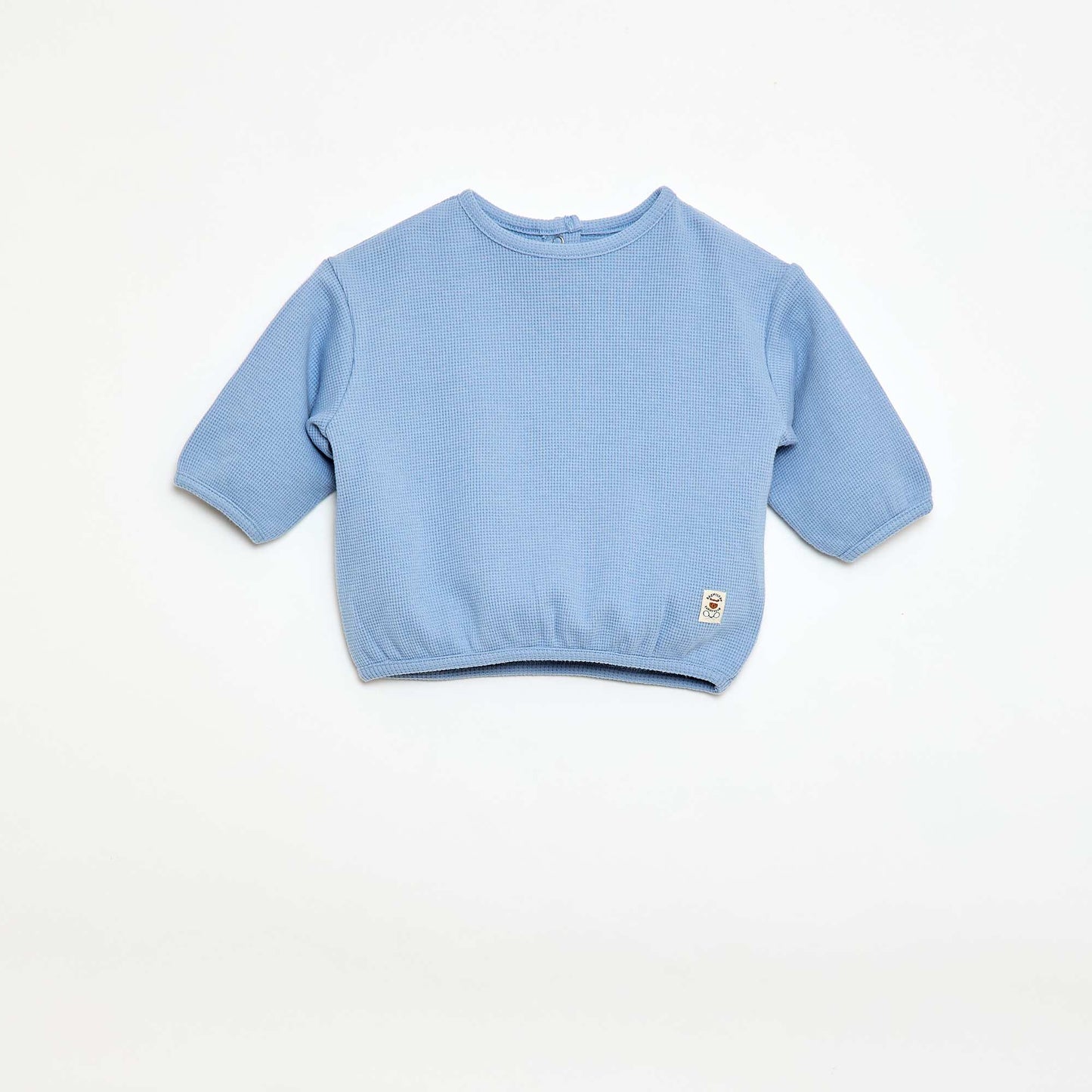 Waffle Knit Long-Sleeve T-Shirt BLUE