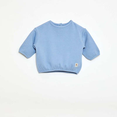 Waffle Knit Long-Sleeve T-Shirt BLUE