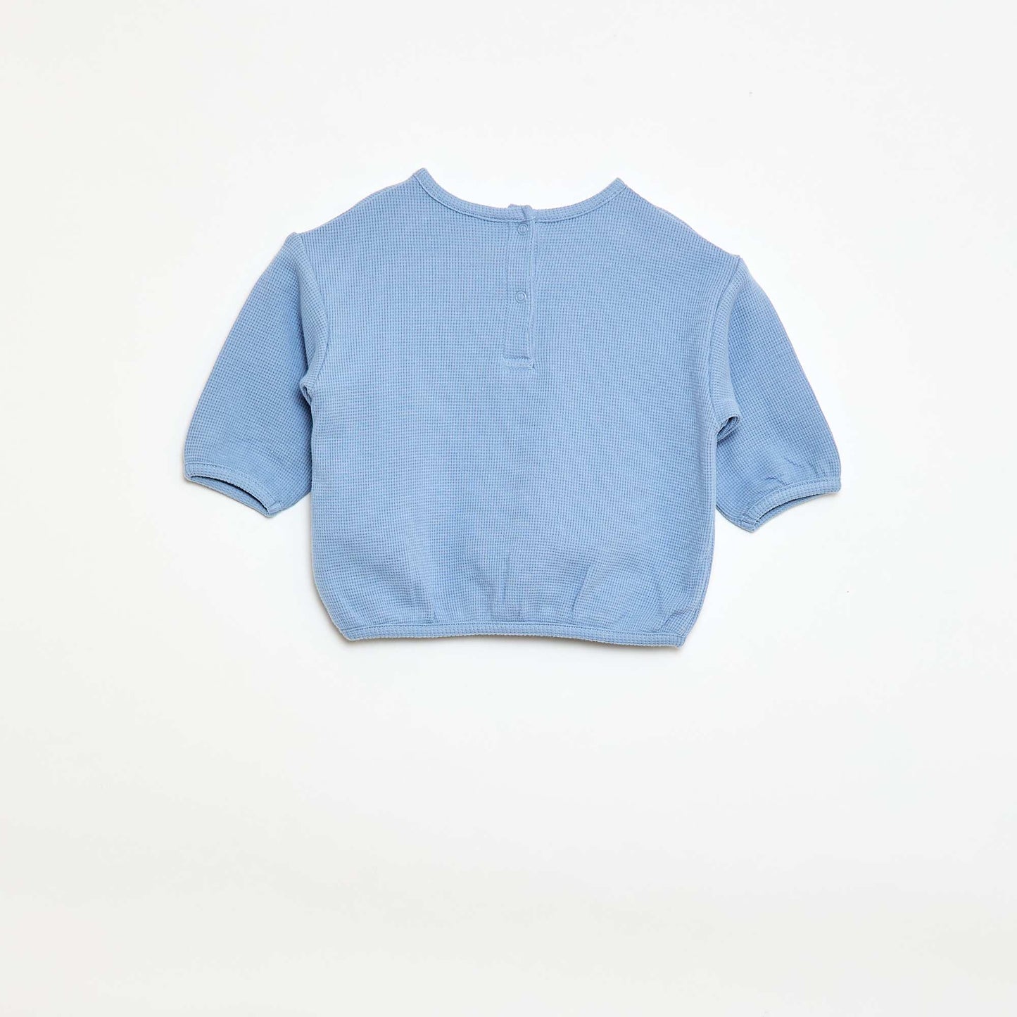 Waffle Knit Long-Sleeve T-Shirt BLUE