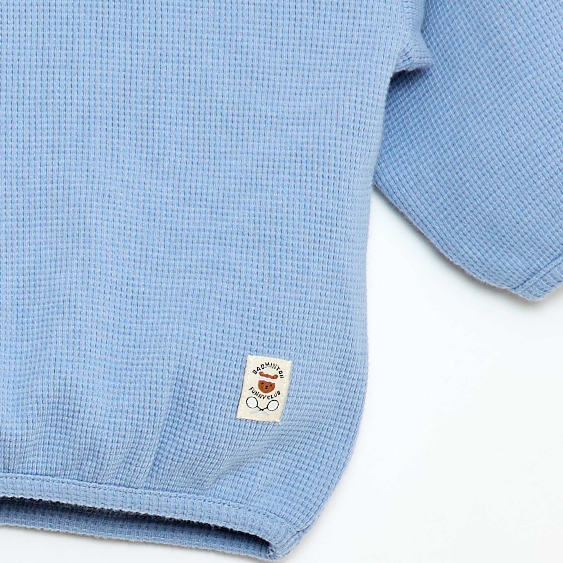 Waffle Knit Long-Sleeve T-Shirt BLUE